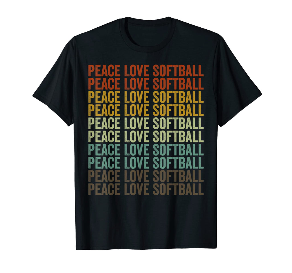 Peace Love Softball Softball Peace Love T-Shirt - Graphic Print Unisex - T-Shirt, Sweatshirt, Hoodie