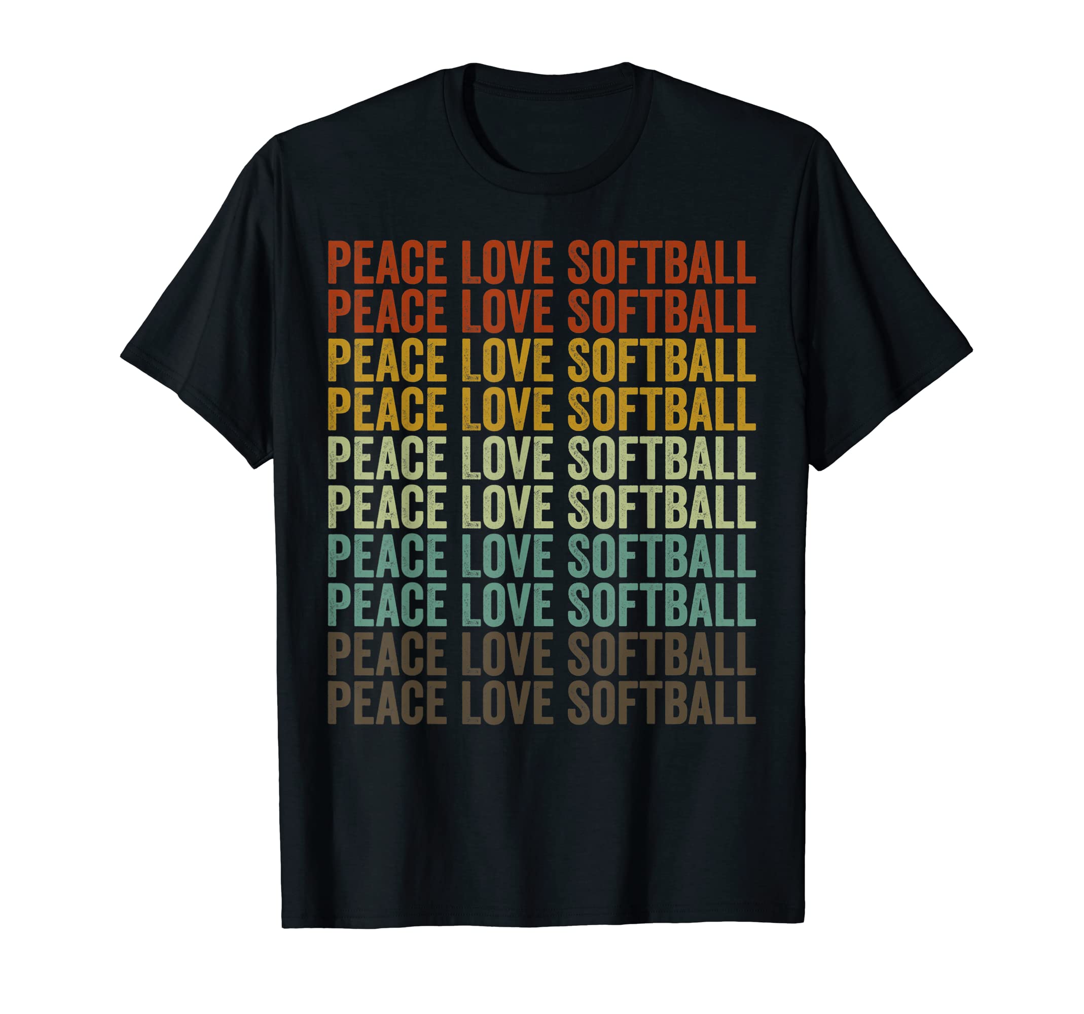 Peace Love Softball Softball Peace Love T-Shirt - Graphic Print Unisex - T-Shirt, Sweatshirt, Hoodie