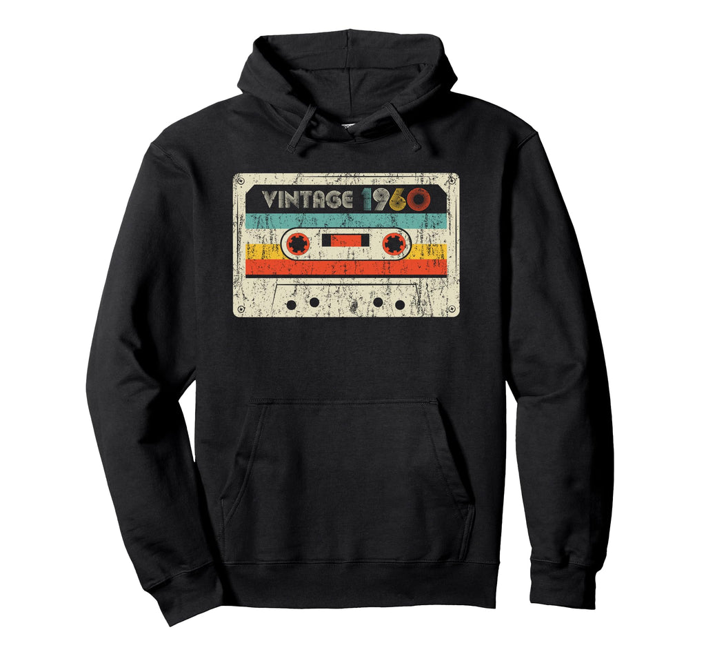 1960 Birthday 1960 Cassette Tape Hoodie - Fun Novelty Design for Adults - T-Shirt, Sweatshirt, Hoodie