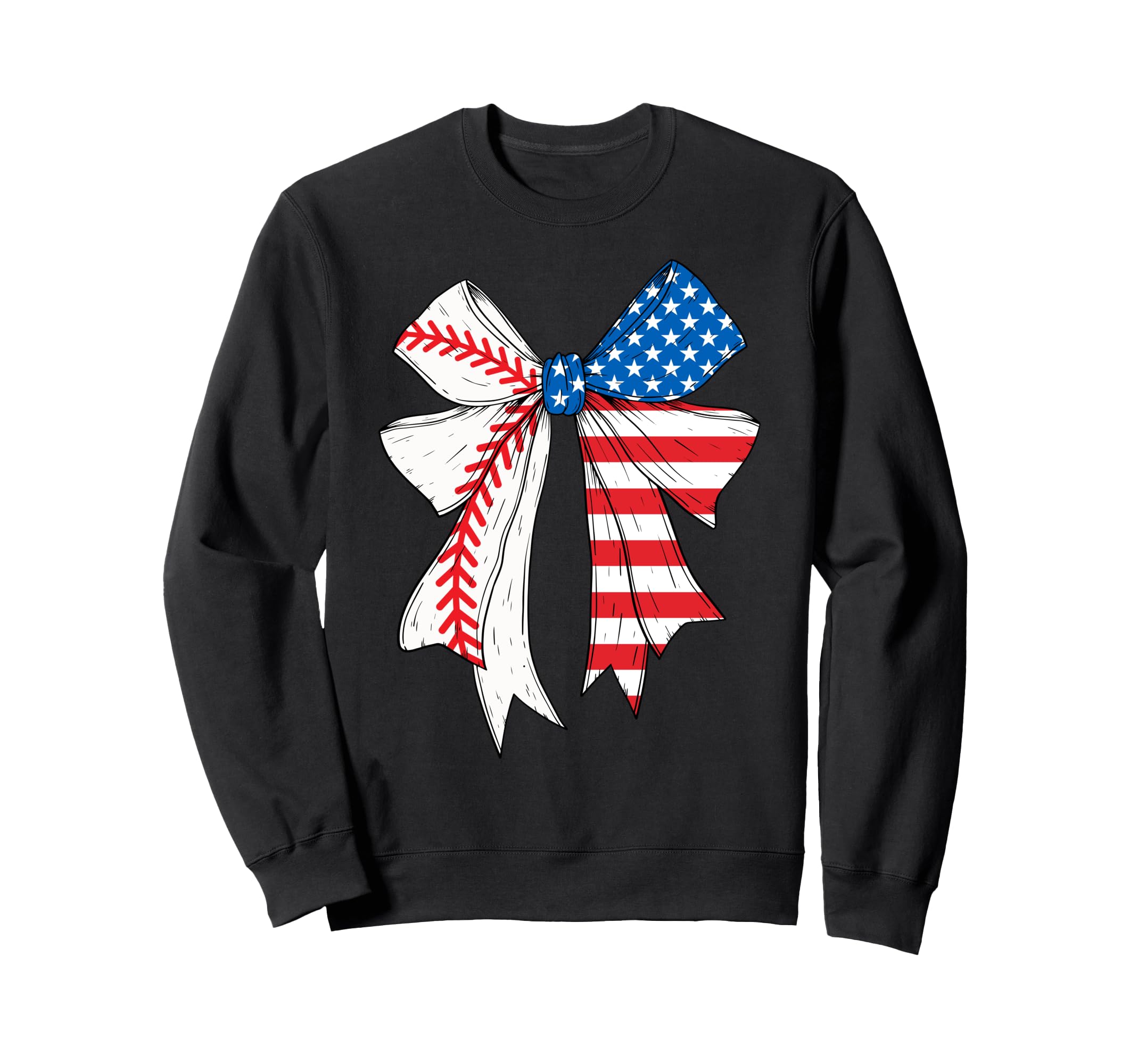 Baseball 4Th July Coquette Bow Sweatshirt - Unique Graphic for Adults - T-Shirt, Sweatshirt, Hoodie