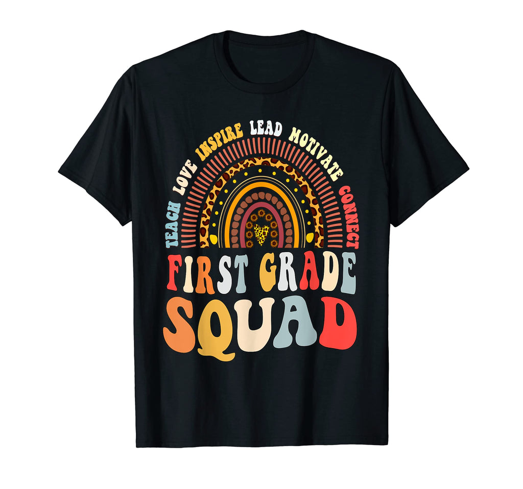 First Grade Teacher Squad Back To T-Shirt - Novelty Apparel for Adults - T-Shirt, Sweatshirt, Hoodie