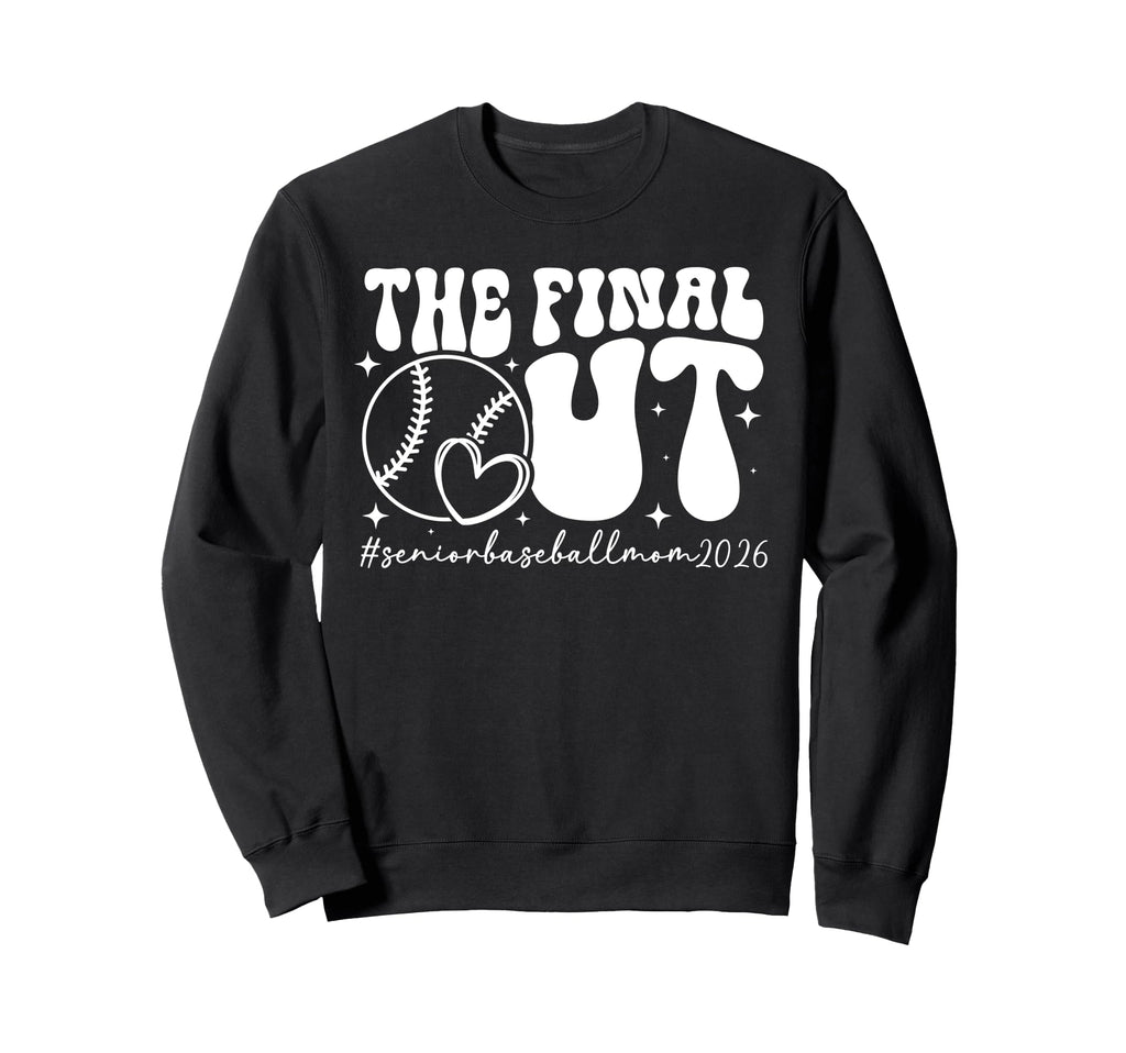 Groovy Baseball Senior Mom 2026 Sweatshirt - Fun Novelty Design Unisex - T-Shirt, Sweatshirt, Hoodie