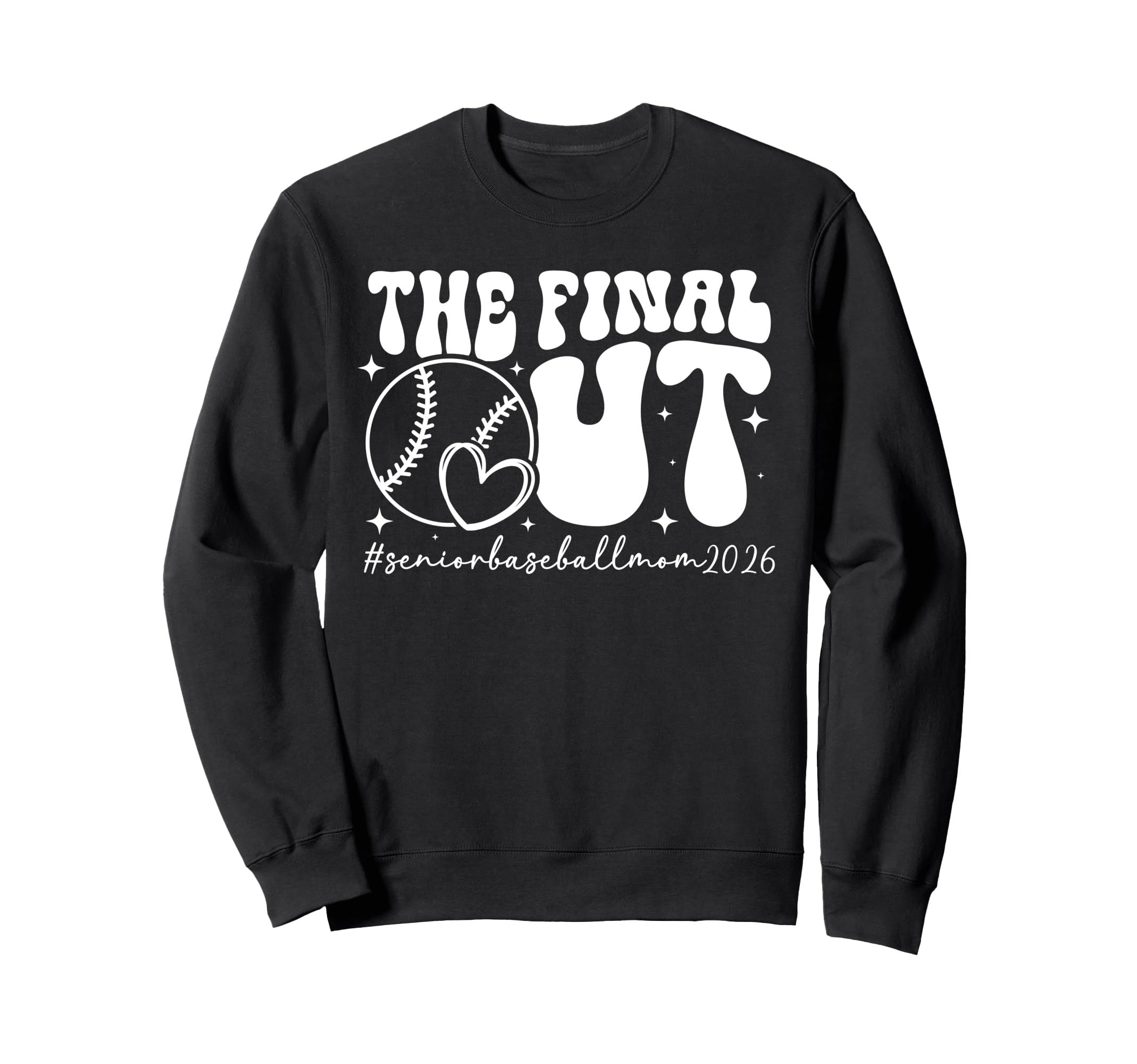 Groovy Baseball Senior Mom 2026 Sweatshirt - Fun Novelty Design Unisex - T-Shirt, Sweatshirt, Hoodie