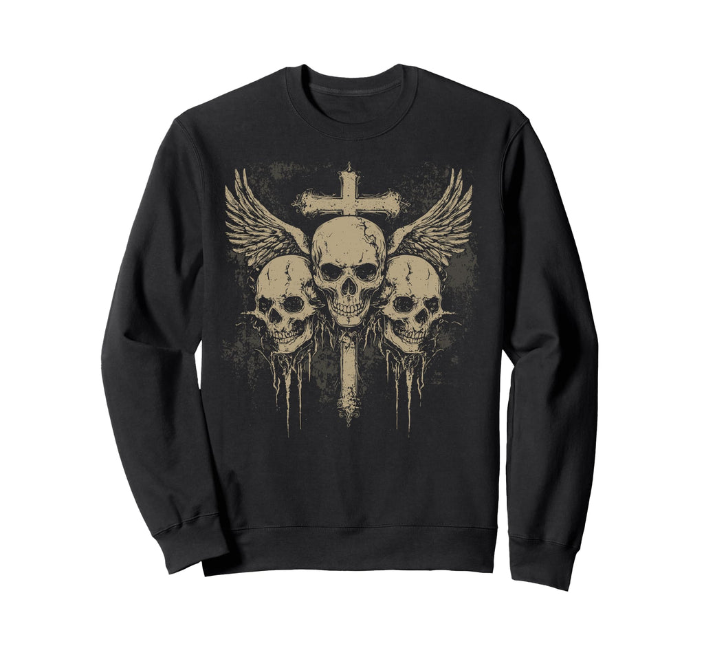Skull Cross Y2K Grunge Sweatshirt - Casual Everyday Wear Men Women - T-Shirt, Sweatshirt, Hoodie