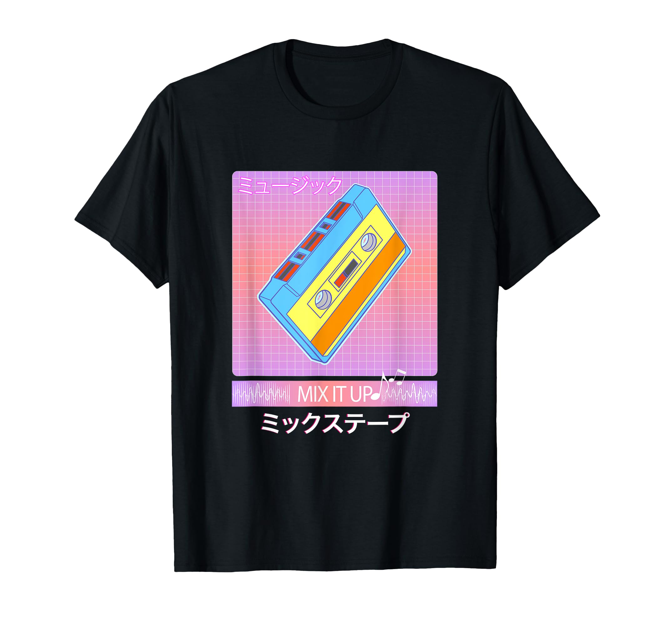 90S Japanese Otaku Aesthetic Mix Tape T-Shirt - Unique Graphic for Adults - T-Shirt, Sweatshirt, Hoodie
