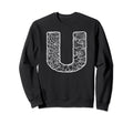 Capital Letter U Floral Chic Boho Sweatshirt - Custom Art Print Unisex - T-Shirt, Sweatshirt, Hoodie