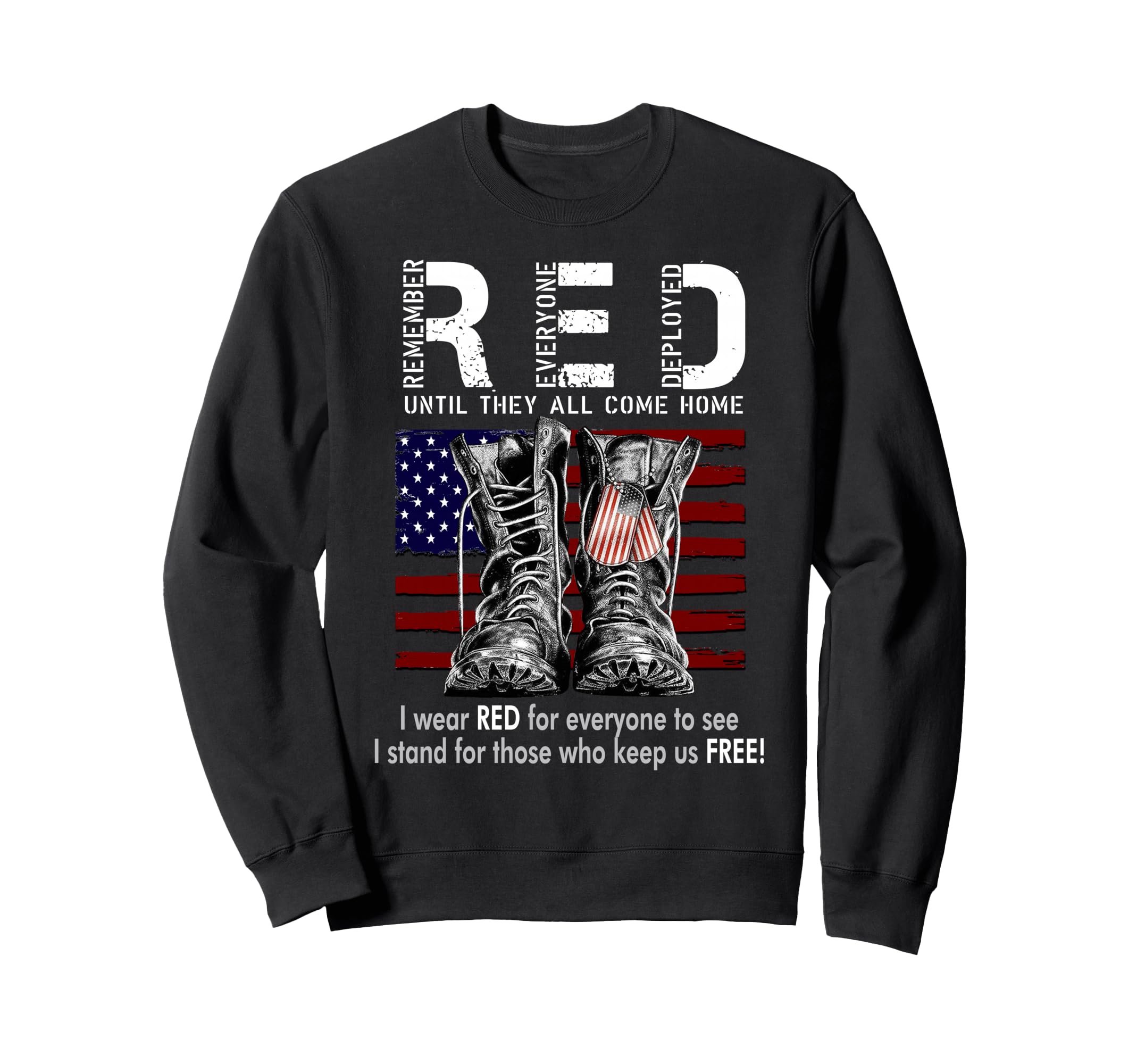 R E D Friday Military Remember Sweatshirt - Aesthetic Graphic Unisex - T-Shirt, Sweatshirt, Hoodie