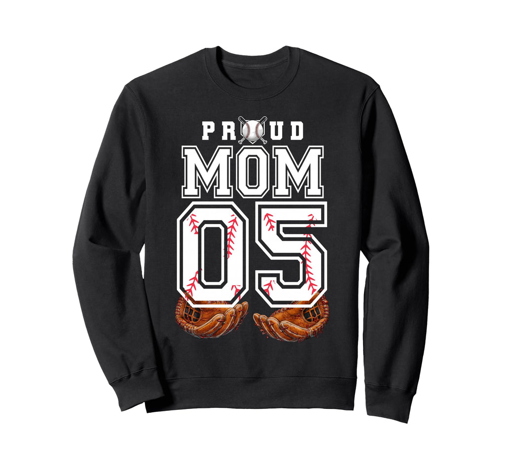 Proud Mom Baseball Player Number 5 Sweatshirt - Aesthetic Graphic Unisex - T-Shirt, Sweatshirt, Hoodie