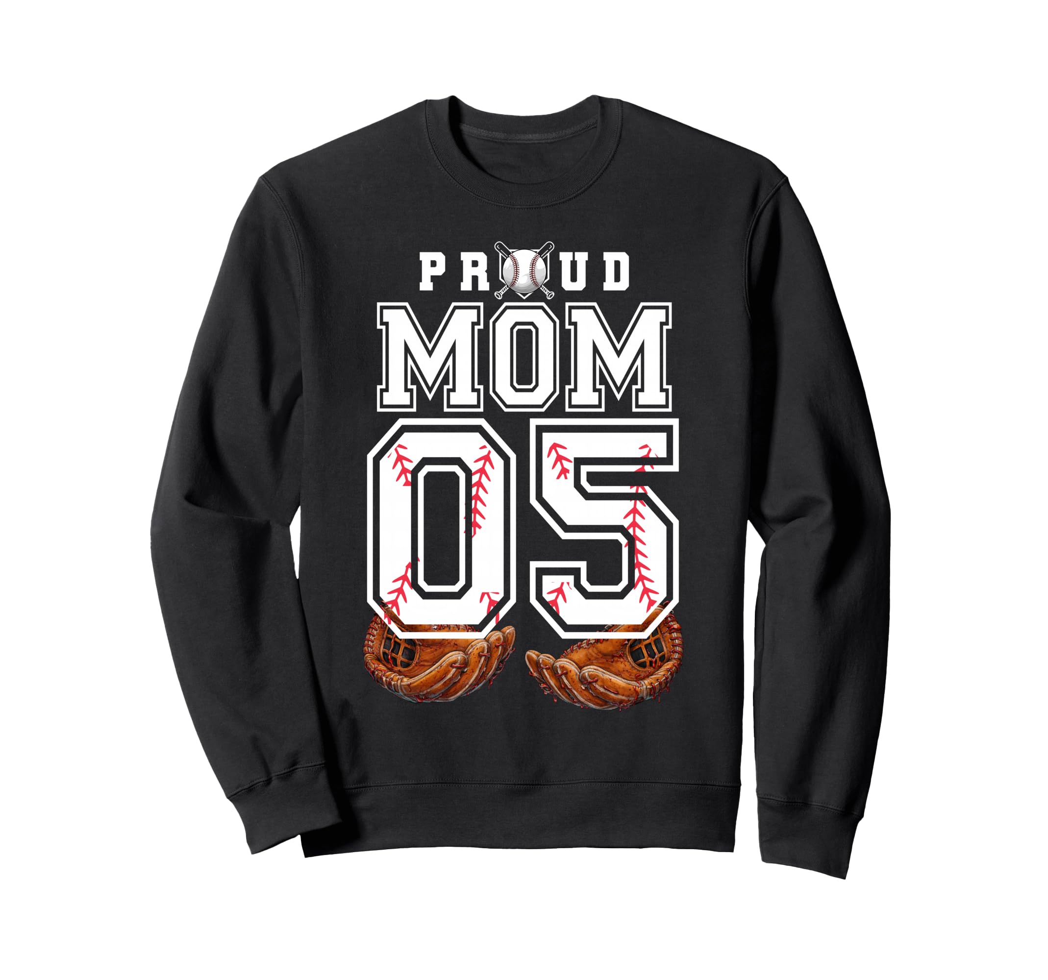 Proud Mom Baseball Player Number 5 Sweatshirt - Aesthetic Graphic Unisex - T-Shirt, Sweatshirt, Hoodie
