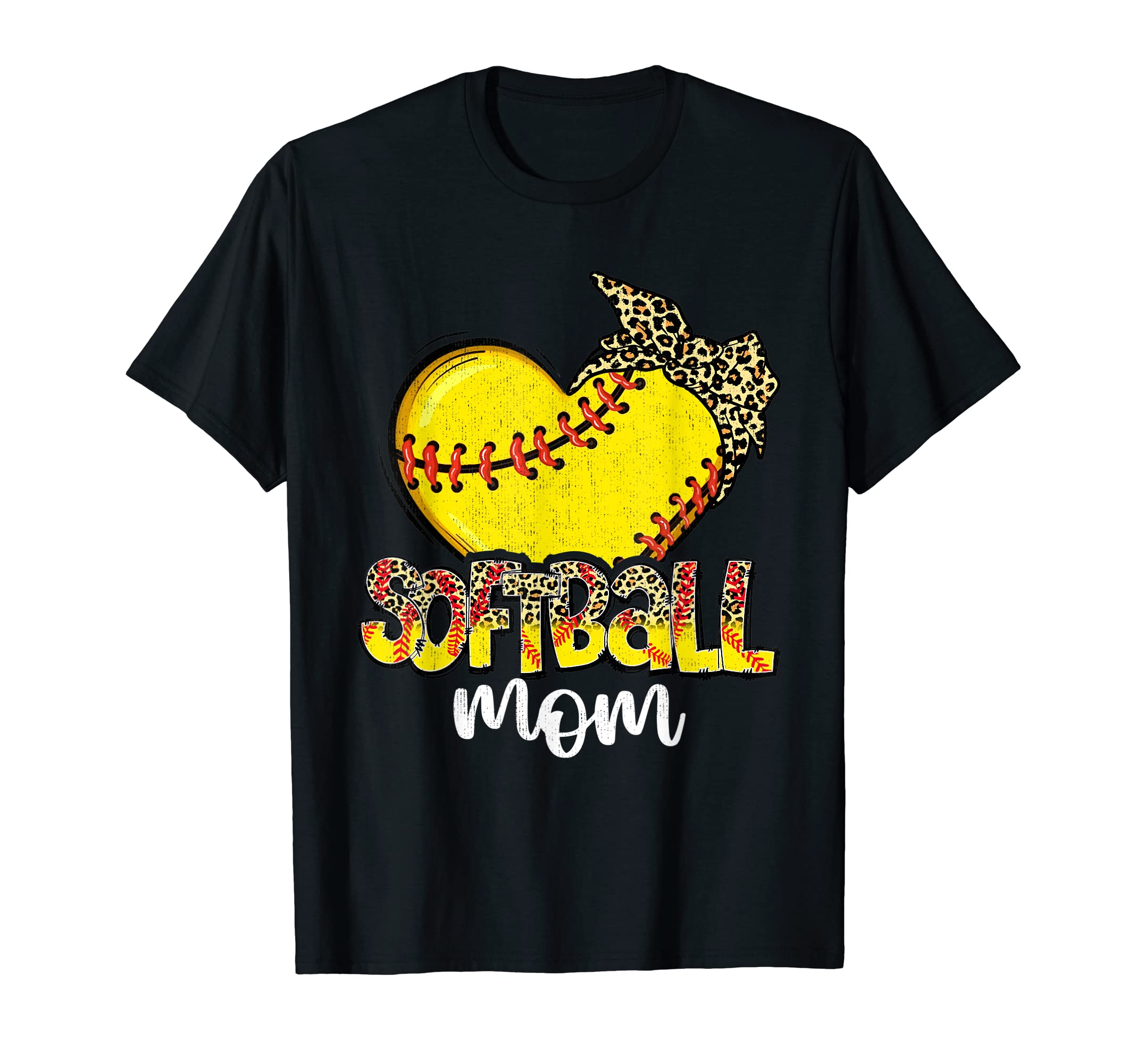 Leopard Baseball Softball Mommy Mama T-Shirt - Custom Art Print for Adults - T-Shirt, Sweatshirt, Hoodie