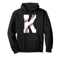 K Baseball Initial Personalized Hoodie - Fun Novelty Design for Adults - T-Shirt, Sweatshirt, Hoodie