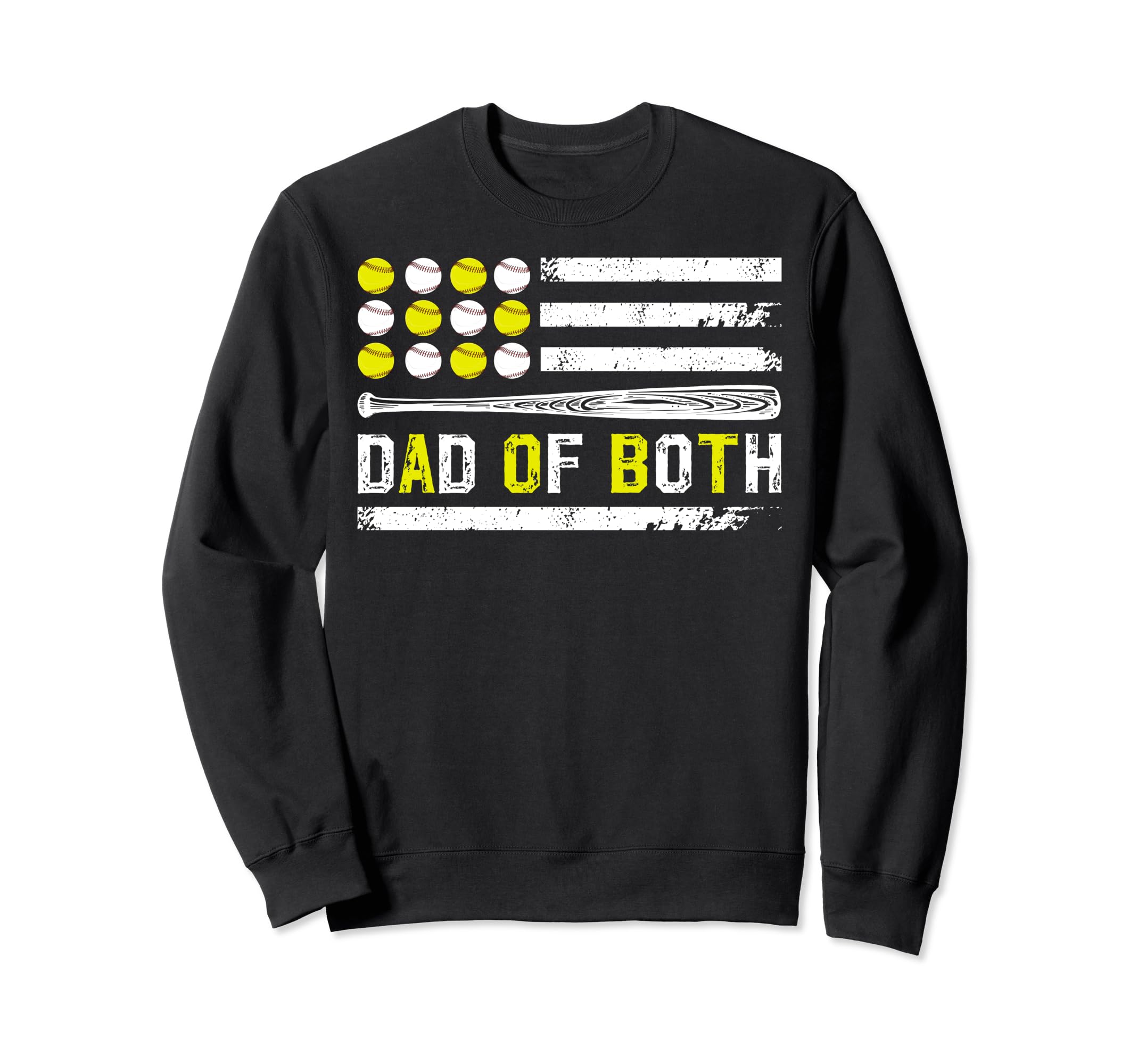 Dad Both Us Flag Baseball Softball Sweatshirt - Novelty Apparel Men Women - T-Shirt, Sweatshirt, Hoodie