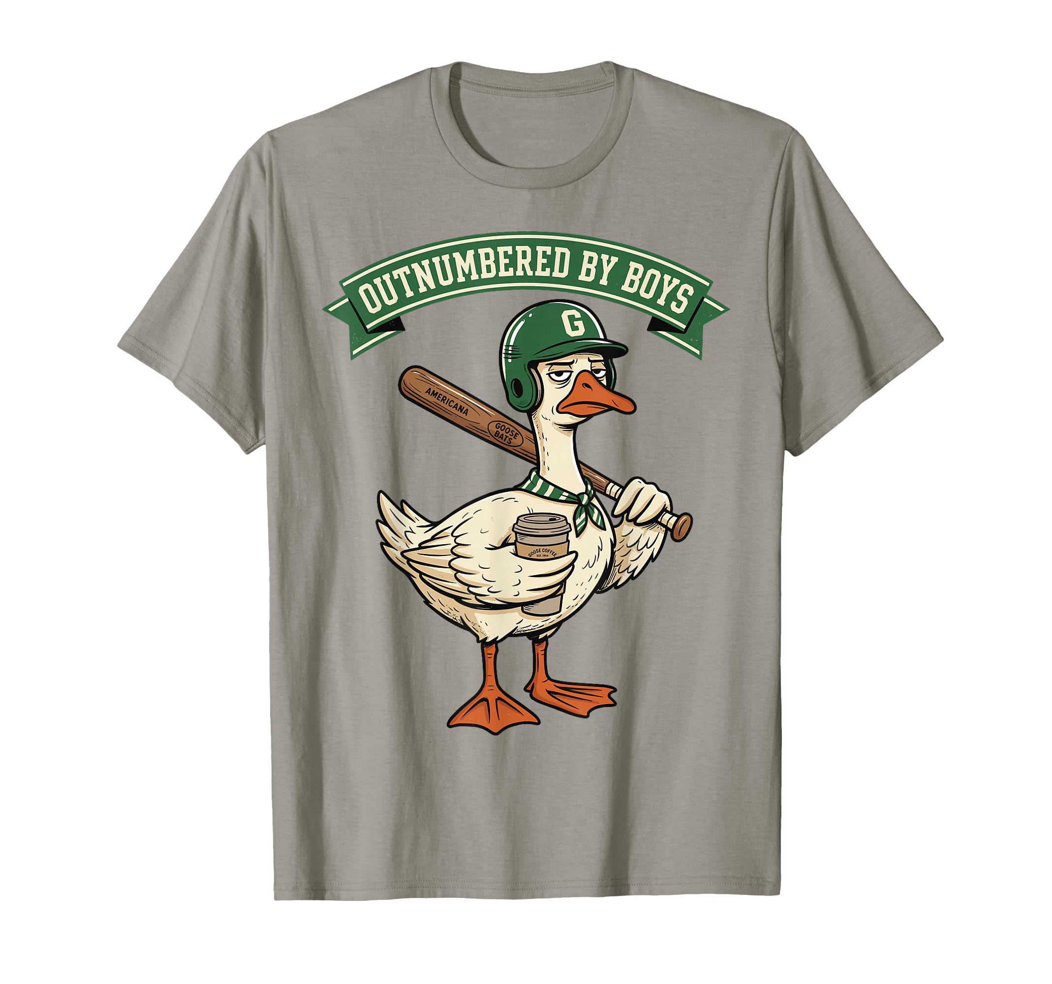 Outnumbered Mom Goose Baseball Mama T-Shirt - Fun Novelty Design for Adults - T-Shirt, Sweatshirt, Hoodie