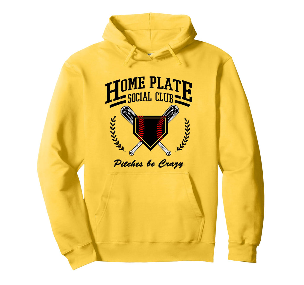 Home Plate Social Club Baseball Moms Hoodie - Fun Novelty Design Men Women - T-Shirt, Sweatshirt, Hoodie