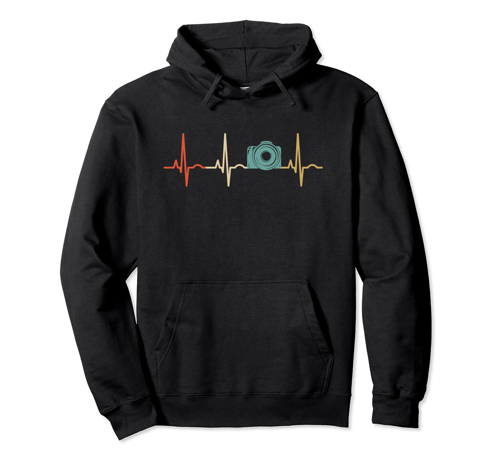 Heartbeat Photography Camera Hoodie - Novelty Apparel for Adults - T-Shirt, Sweatshirt, Hoodie