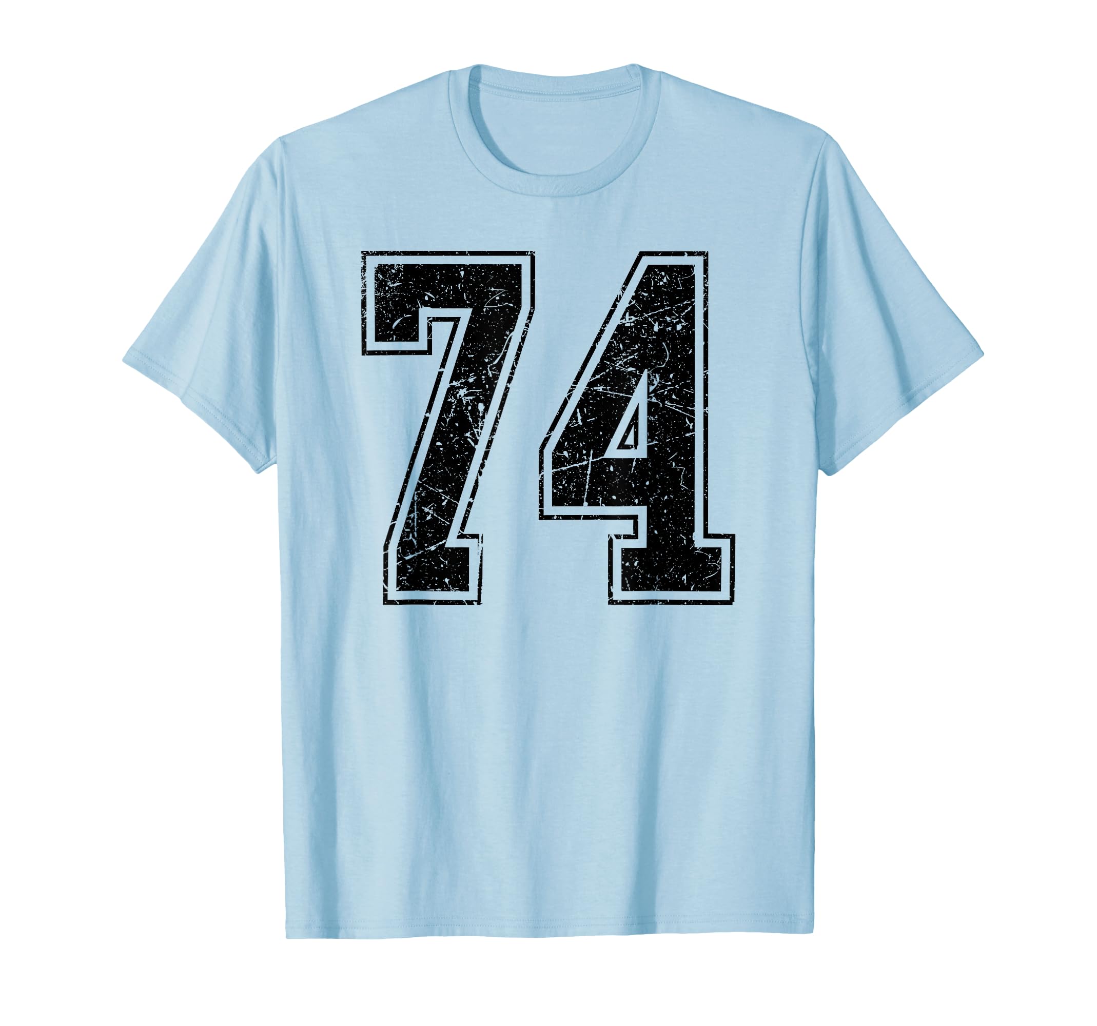 Number 74 Distressed Grunge Jersey Team T-Shirt - Custom Art Print Unisex - T-Shirt, Sweatshirt, Hoodie