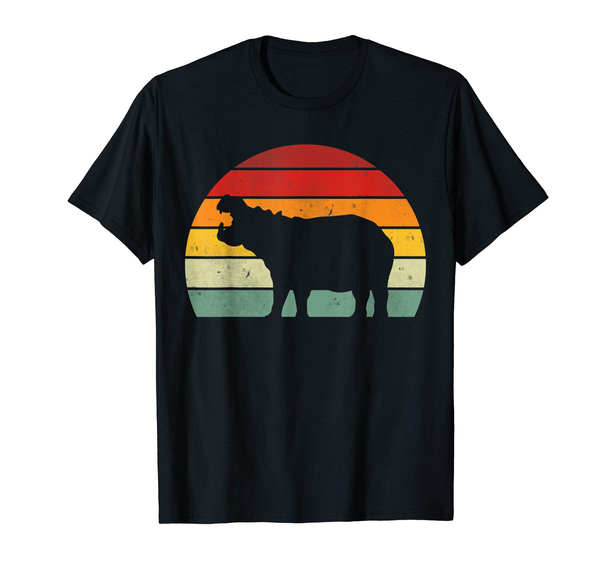 Hippopotamus Sunset Hippo Old School T-Shirt - Custom Art Print for Adults - T-Shirt, Sweatshirt, Hoodie
