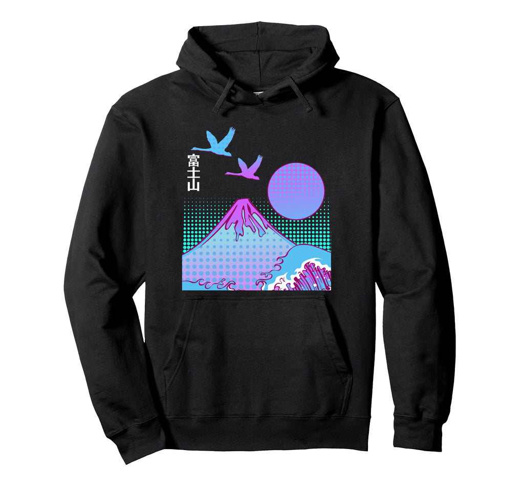 Fuji San Aesthetics Vaporwave Mountain Hoodie - Streetwear Style Men Women - T-Shirt, Sweatshirt, Hoodie