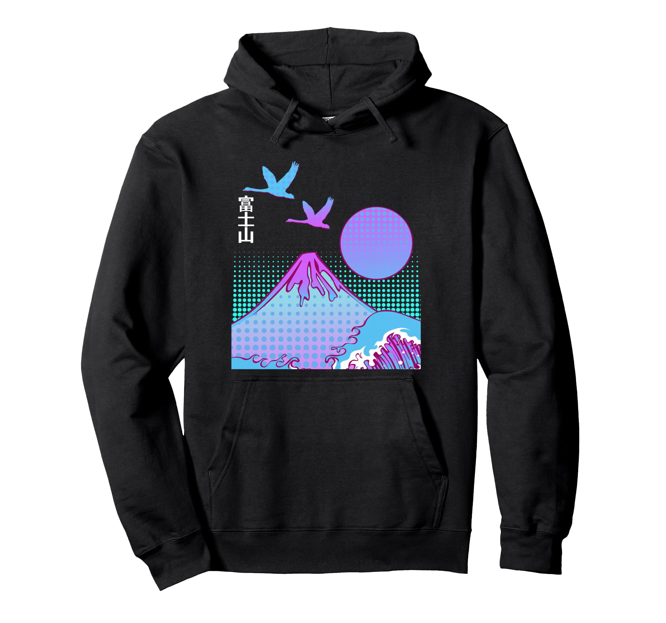 Fuji San Aesthetics Vaporwave Mountain Hoodie - Streetwear Style Men Women - T-Shirt, Sweatshirt, Hoodie