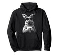 Rabbit Drinking Iced Coffee Funny Hoodie - Custom Art Print for Adults - T-Shirt, Sweatshirt, Hoodie