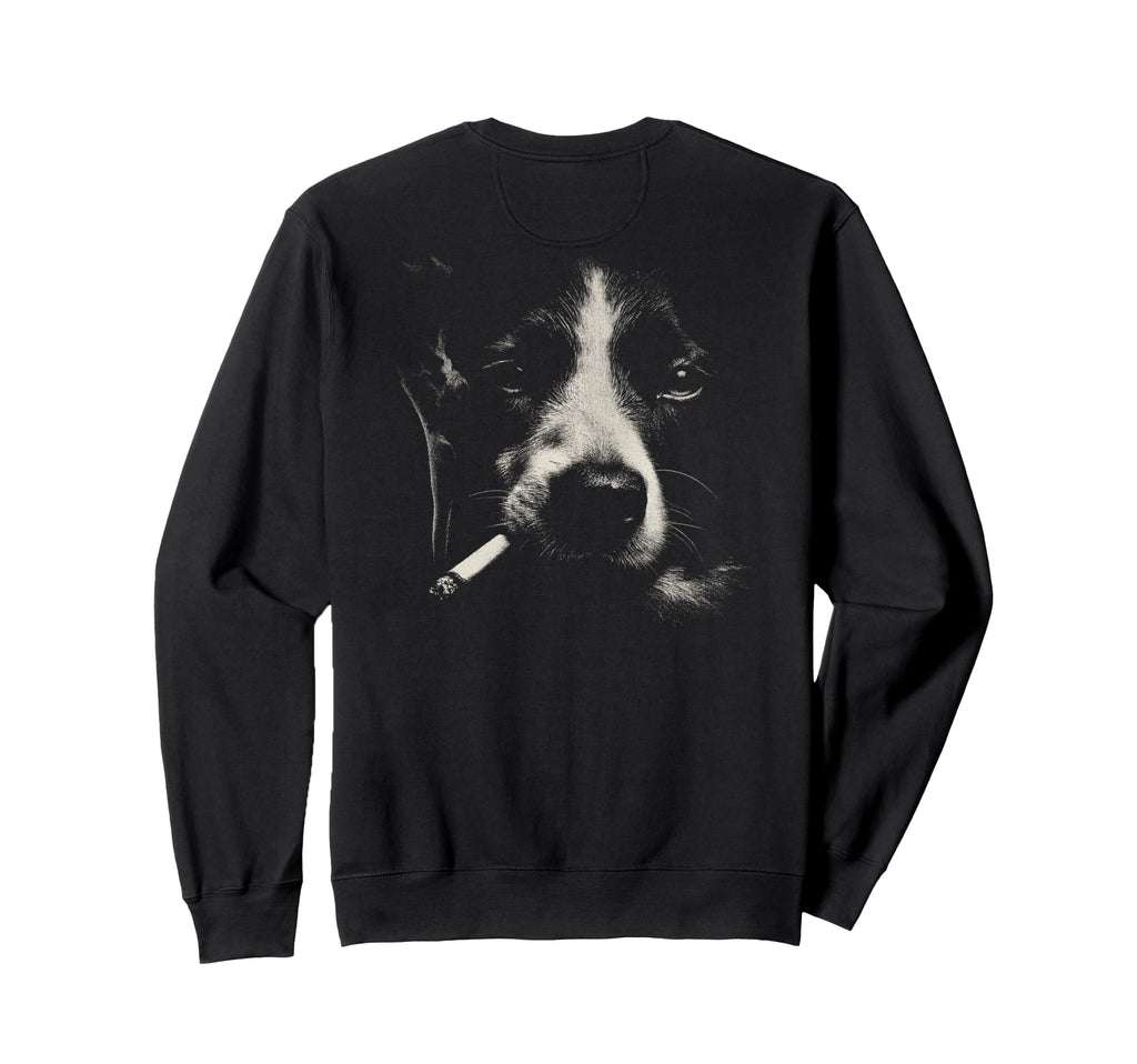 Border Collie Smoking Cigarette Sweatshirt - Unique Graphic Men Women - T-Shirt, Sweatshirt, Hoodie