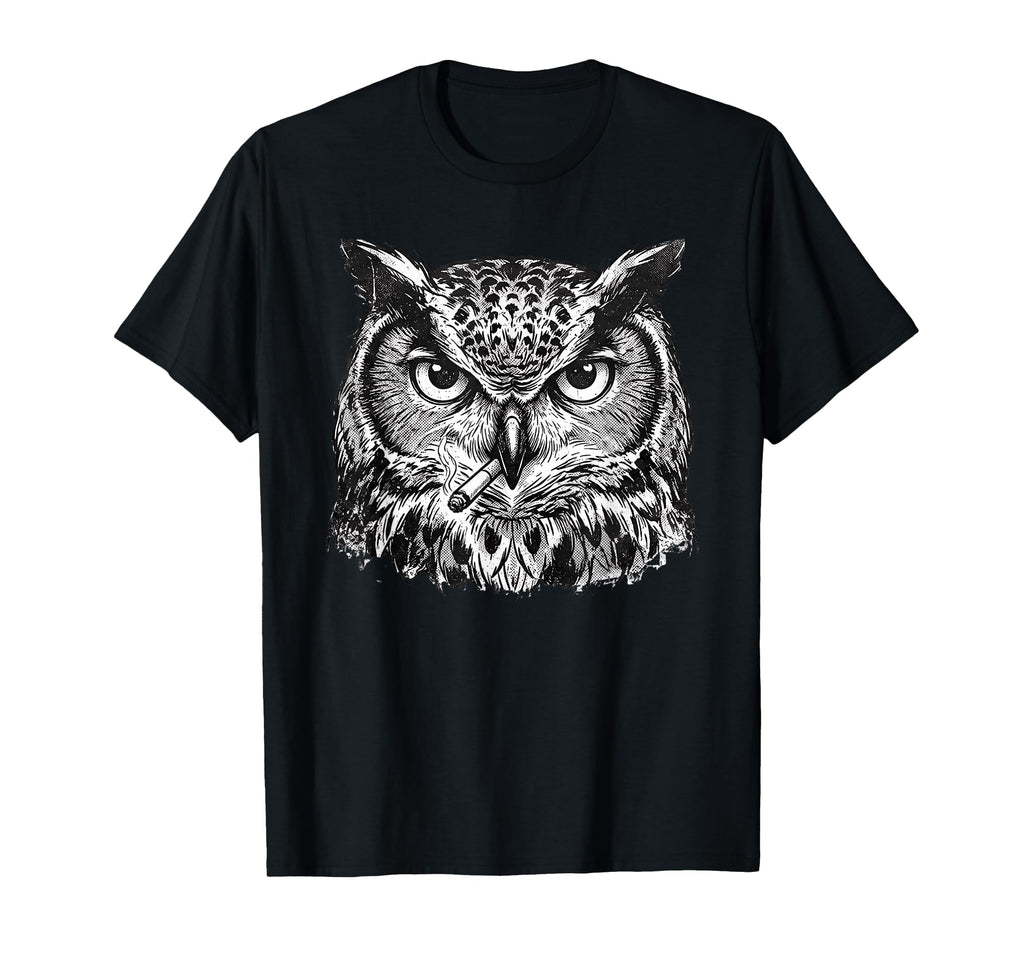 Funny Owl Smoking Cigarette Meme 90S T-Shirt - Aesthetic Graphic Men Women - T-Shirt, Sweatshirt, Hoodie