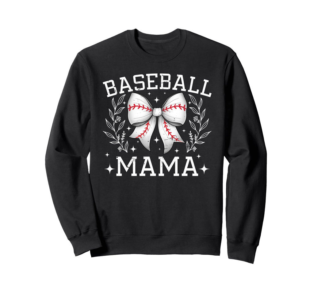 Coquette Bow Baseball Mama Game Sweatshirt - Minimalist Print for Adults - T-Shirt, Sweatshirt, Hoodie