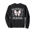 Coquette Bow Baseball Mama Game Sweatshirt - Minimalist Print for Adults - T-Shirt, Sweatshirt, Hoodie
