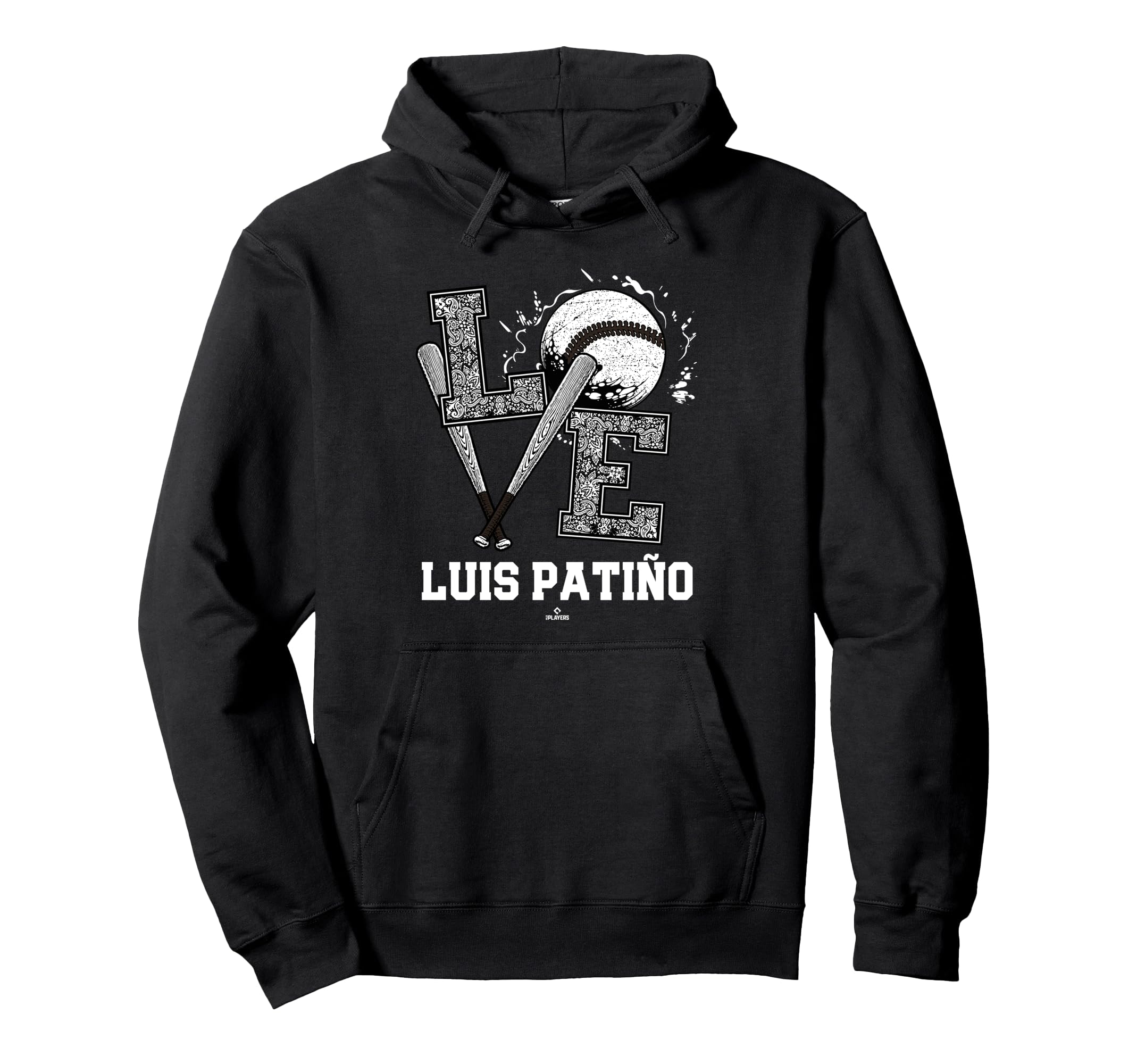 Distressed Baseball Love Luis Pati O Hoodie - Trendy Graphic for Adults - T-Shirt, Sweatshirt, Hoodie