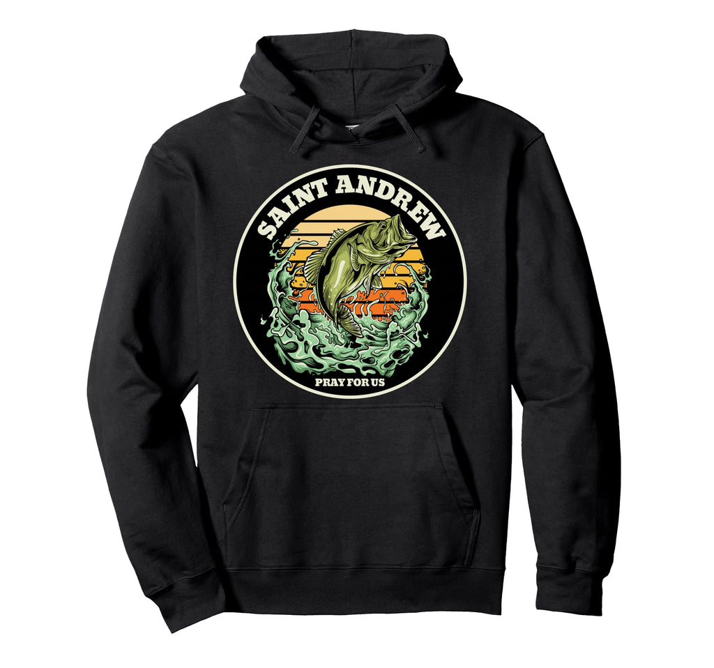 St Andrew Patron Saint Fisherman Fishing Hoodie - Unique Graphic Men Women - T-Shirt, Sweatshirt, Hoodie
