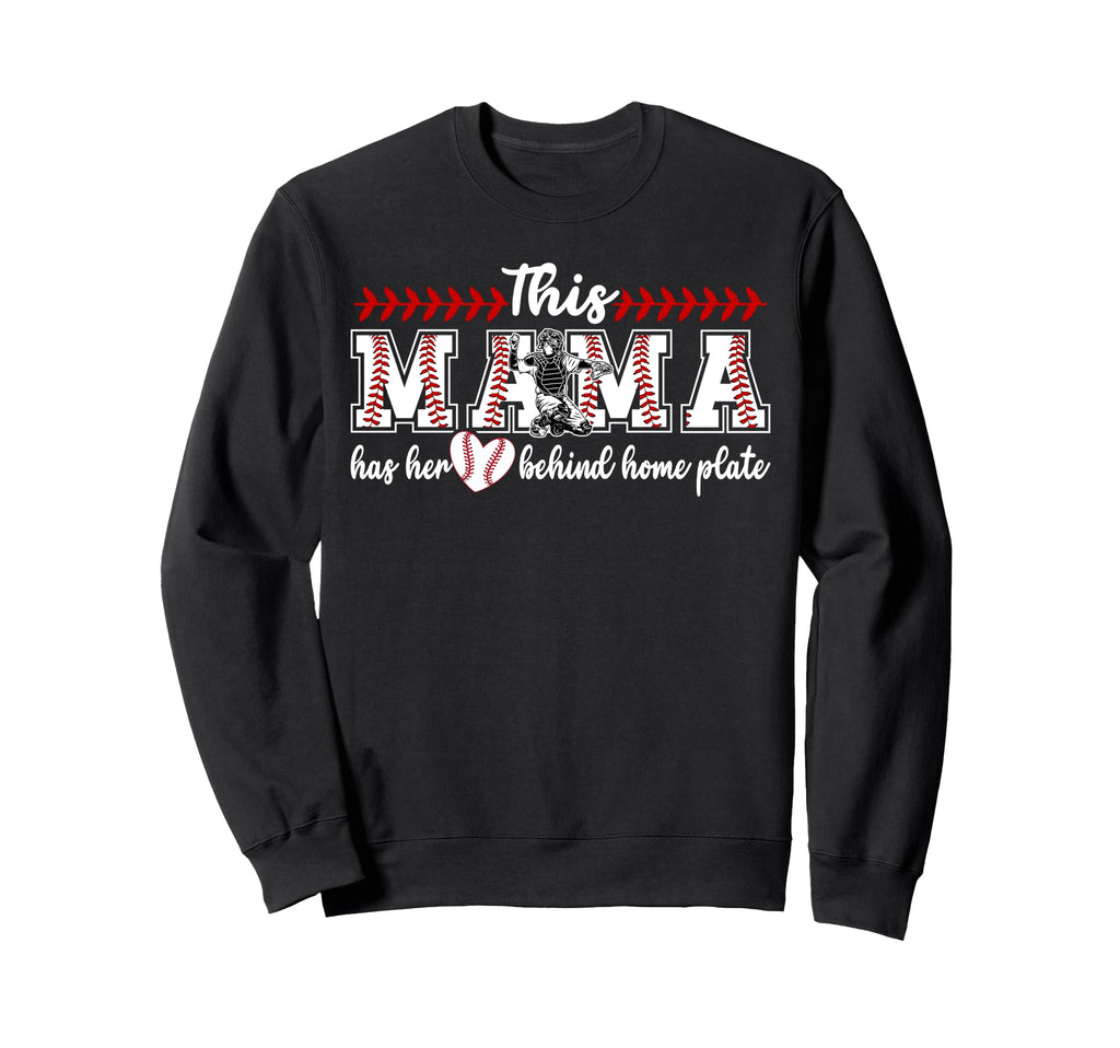 Proud Baseball Catcher Mama Sweatshirt - Aesthetic Graphic for Adults - T-Shirt, Sweatshirt, Hoodie
