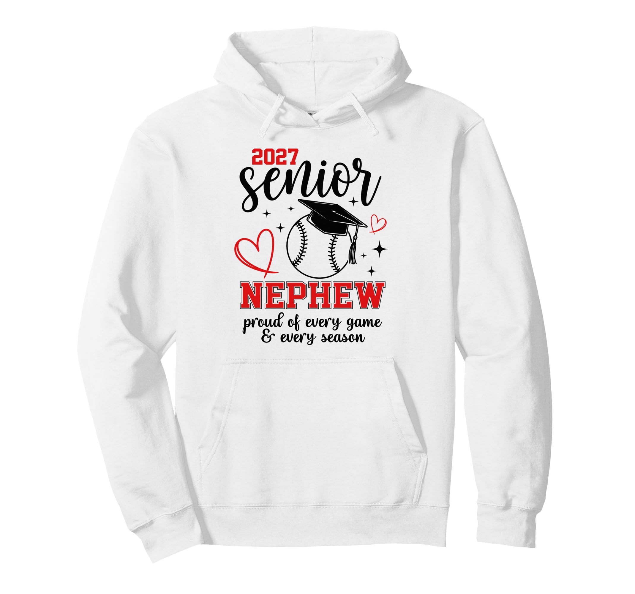 2027 Senior Baseball Nephew Proud Hoodie - Casual Everyday Wear for Adults - T-Shirt, Sweatshirt, Hoodie