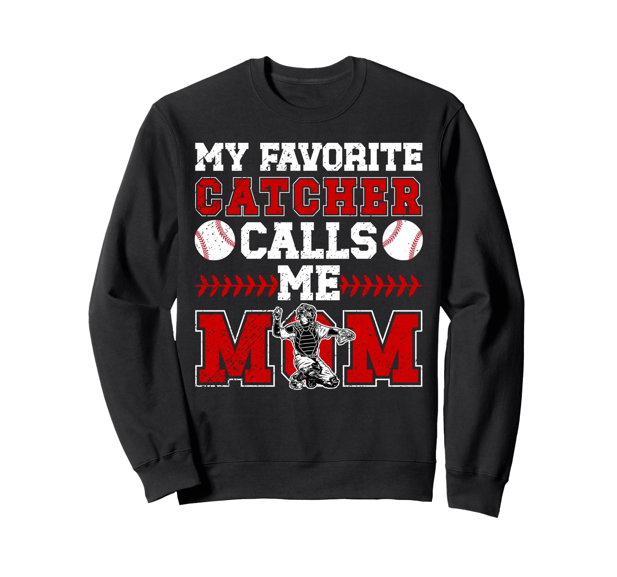 My Favorite Baseball Catcher Mom Sweatshirt - Minimalist Print for Adults - T-Shirt, Sweatshirt, Hoodie