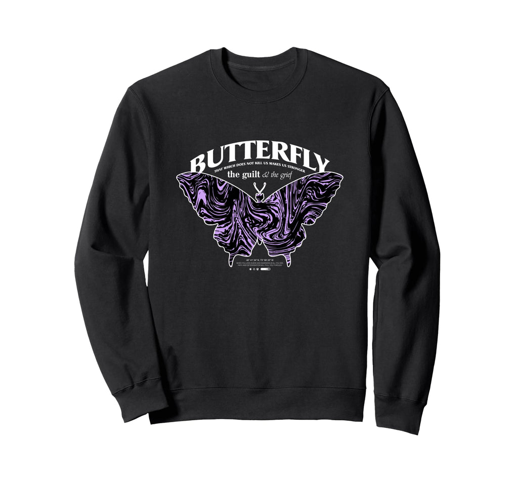 Butterfly Y2K Grunge Aesthetic Sweatshirt - Minimalist Print Men Women - T-Shirt, Sweatshirt, Hoodie