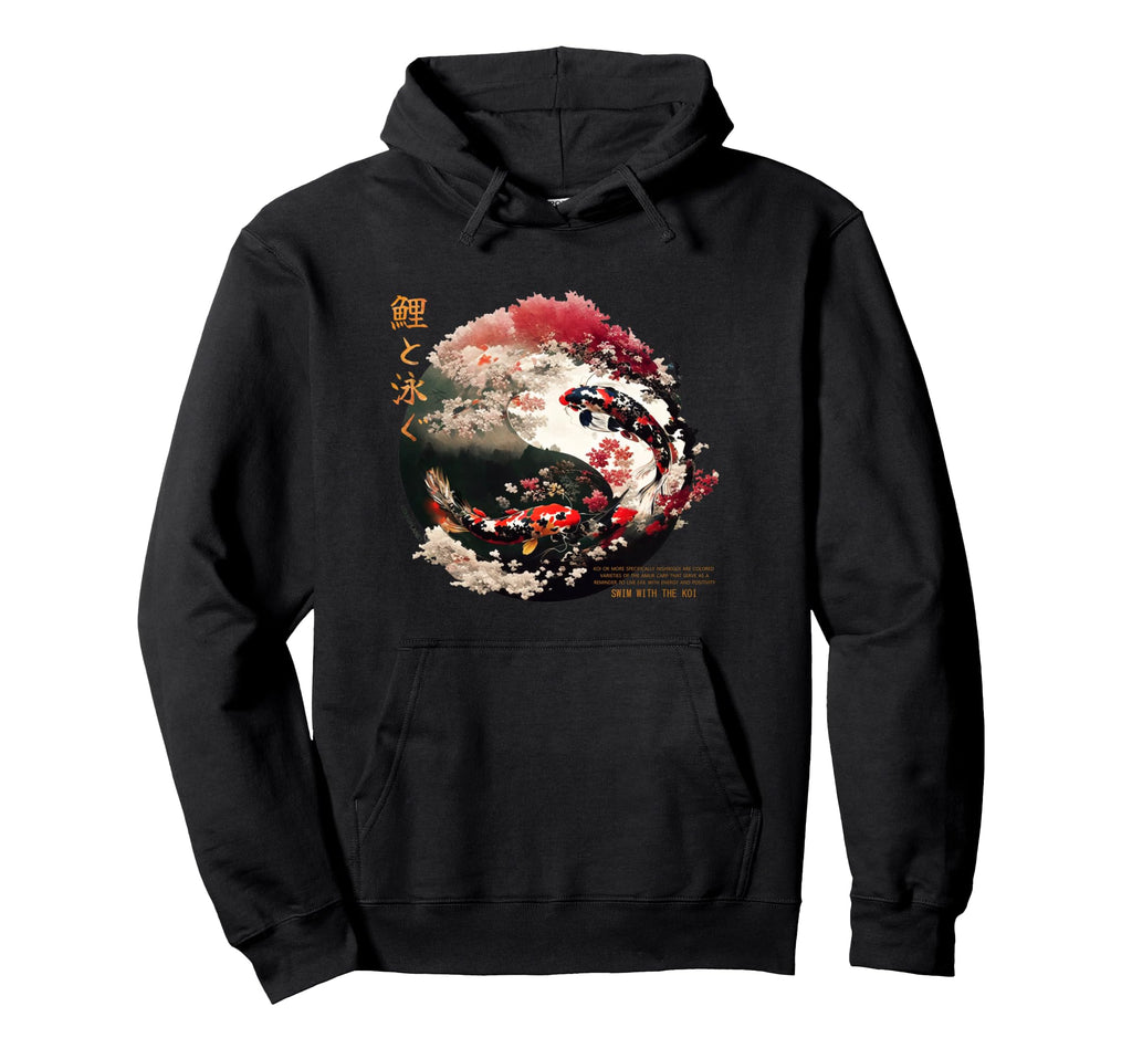 Oriental Fish Harajuku Koi Carp Hoodie - Fun Novelty Design for Adults - T-Shirt, Sweatshirt, Hoodie