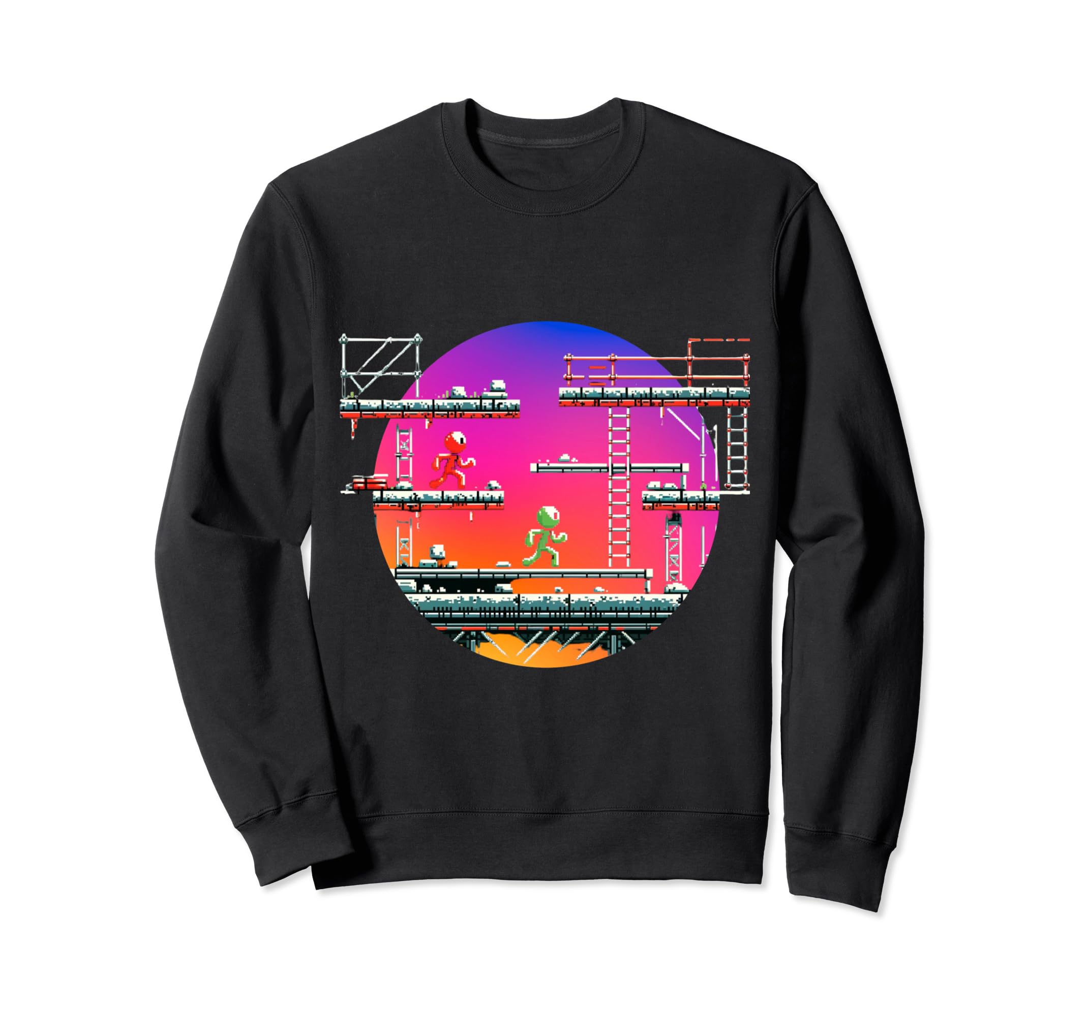 Arcade Run 8 Bit Pixel Gaming Sweatshirt - Graphic Print Unisex - T-Shirt, Sweatshirt, Hoodie