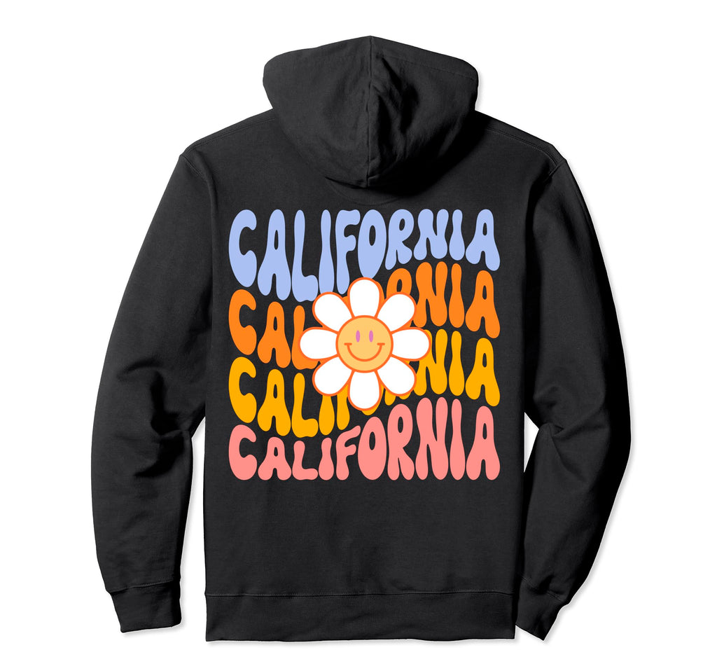 California Flower Groovy Daisy Power 70S Hoodie - Graphic Print for Adults - T-Shirt, Sweatshirt, Hoodie