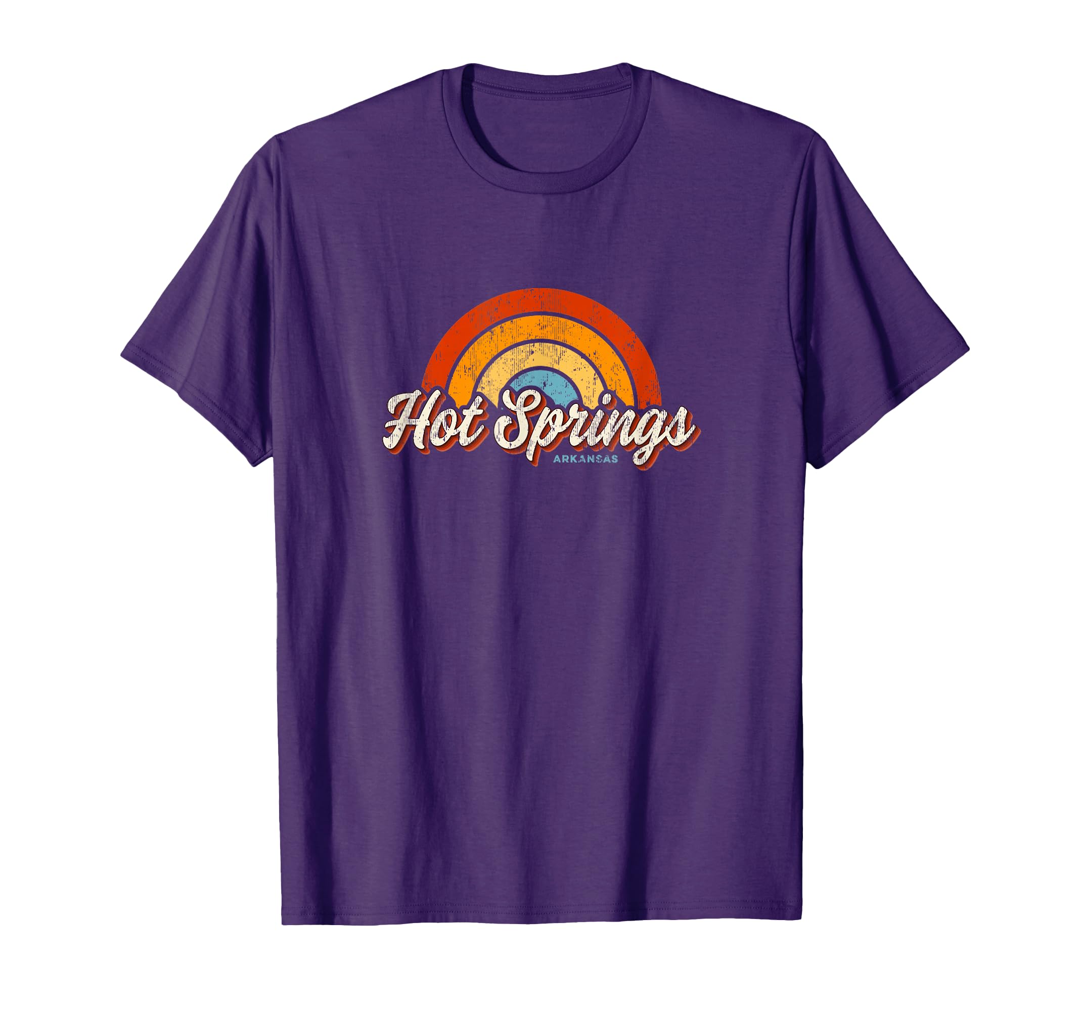 Hot Springs Arkansas Ar Rainbow 70S T-Shirt - Graphic Print for Adults - T-Shirt, Sweatshirt, Hoodie