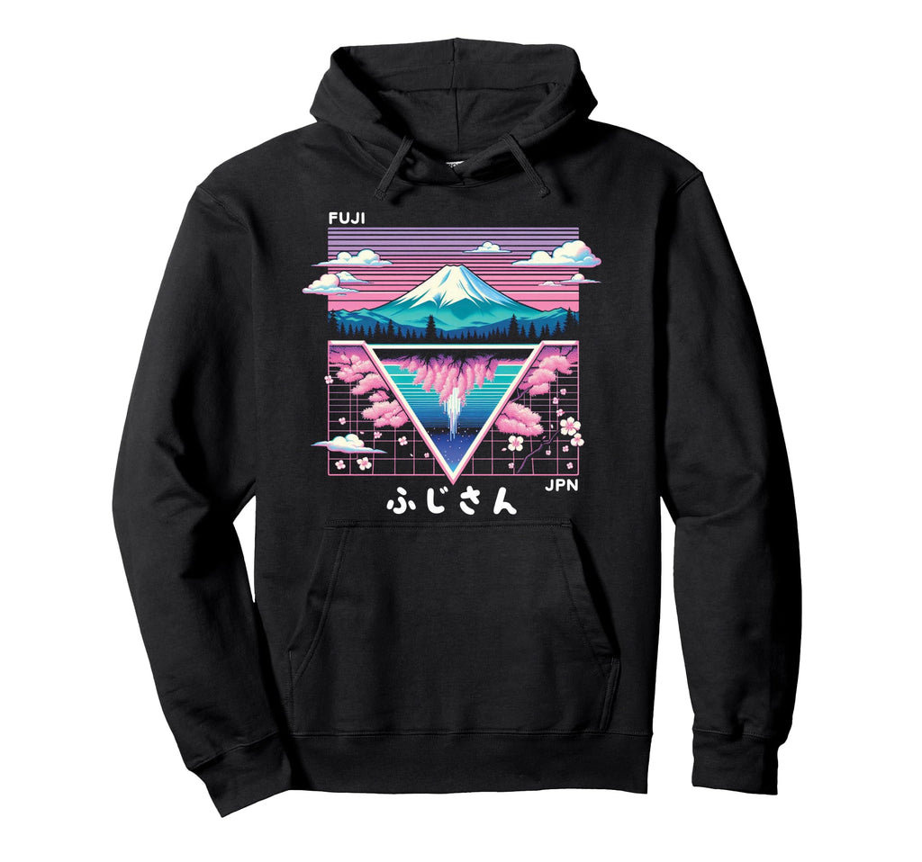 Mount Fuji Japan Vaporwave Aesthetic Hoodie - Casual Everyday Wear Unisex - T-Shirt, Sweatshirt, Hoodie