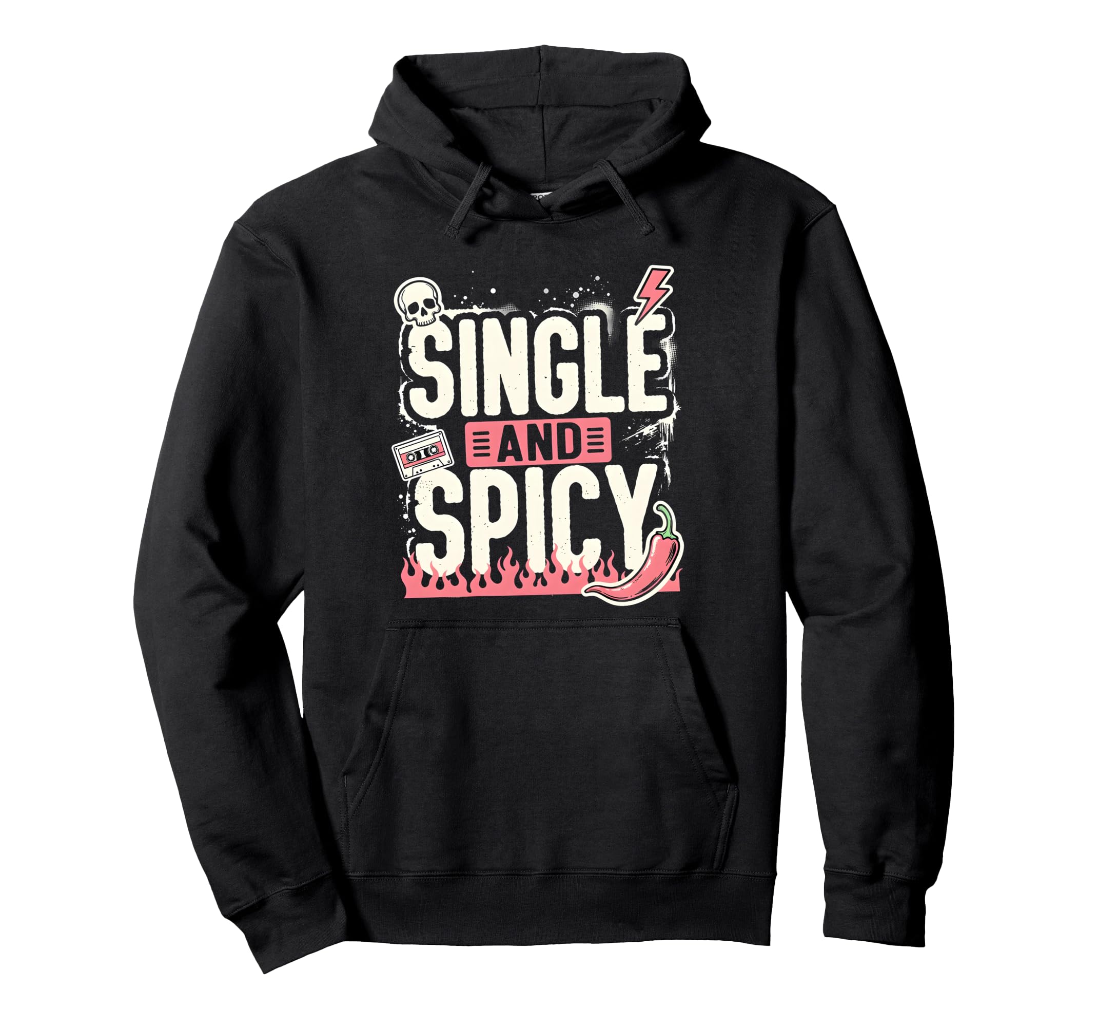 Single And Spicy Funny Cassette Tape Hoodie - Graphic Print Men Women - T-Shirt, Sweatshirt, Hoodie