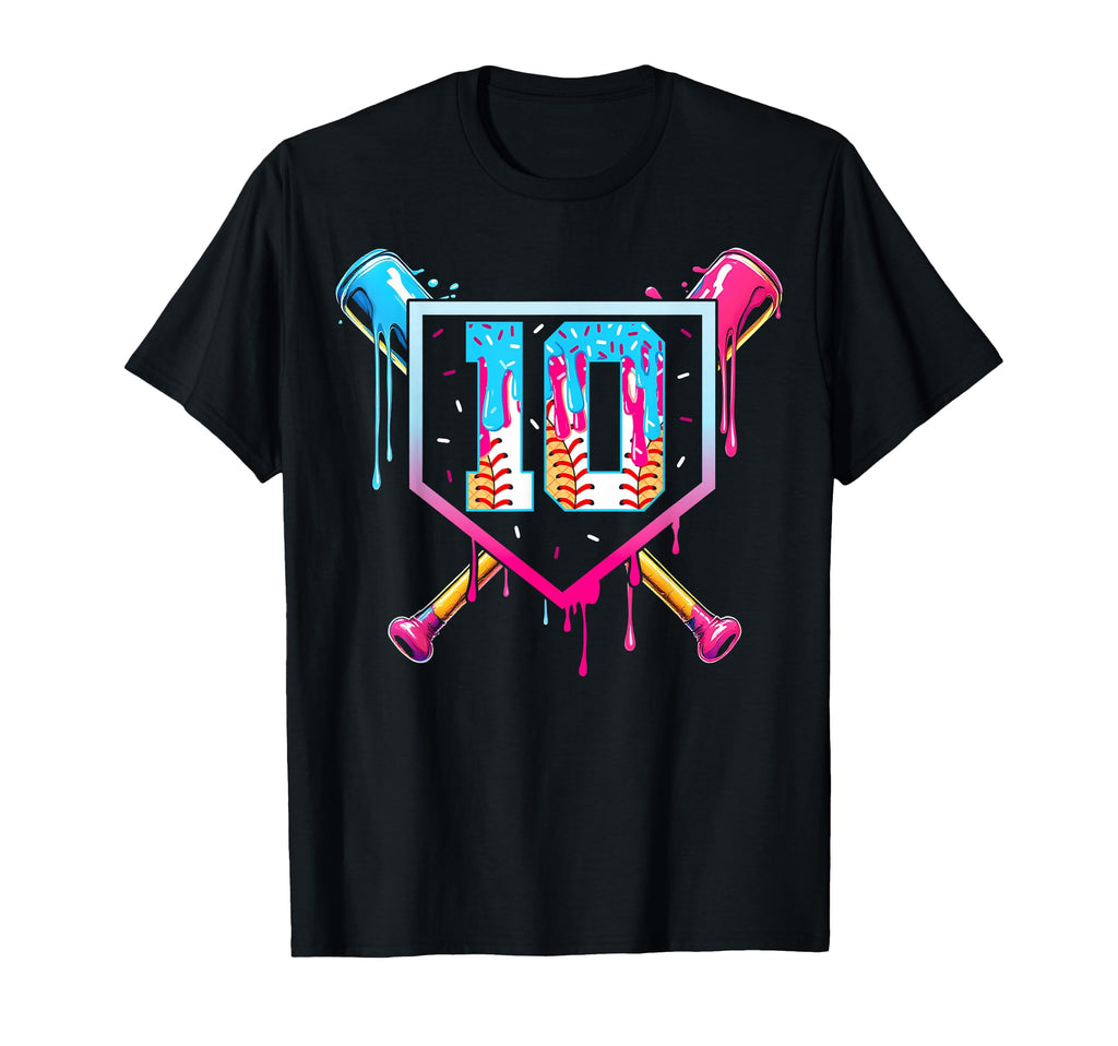 Baseball 10 Year Old Ice Cream T-Shirt - Fun Novelty Design for Adults - T-Shirt, Sweatshirt, Hoodie