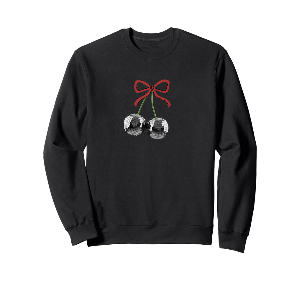 Maroon Red Bow Disco Cherry Sweatshirt - Casual Everyday Wear Men Women - T-Shirt, Sweatshirt, Hoodie