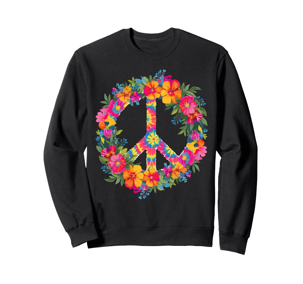 Peace Love Hippie 60S 70S Groovy Sweatshirt - Novelty Apparel for Adults - T-Shirt, Sweatshirt, Hoodie
