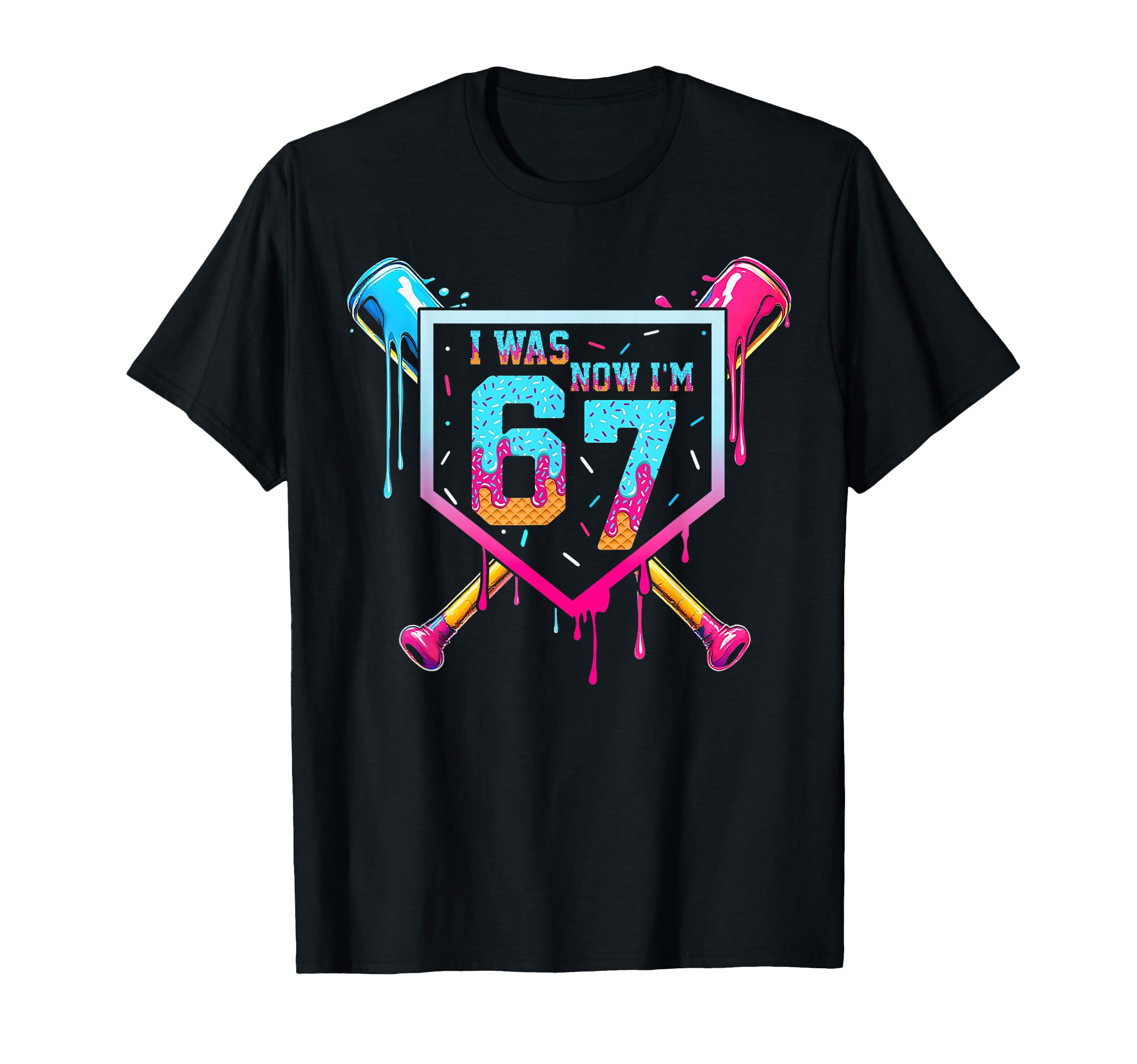 I Was 6 Now Im 7 Baseball Ice Cream T-Shirt - Fun Novelty Design Unisex - T-Shirt, Sweatshirt, Hoodie