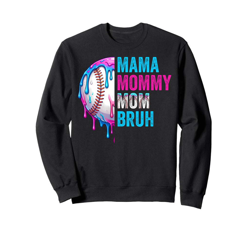 Mama Mommy Mom Bruh Baseball Mom Ice Sweatshirt - Custom Art Print Unisex - T-Shirt, Sweatshirt, Hoodie