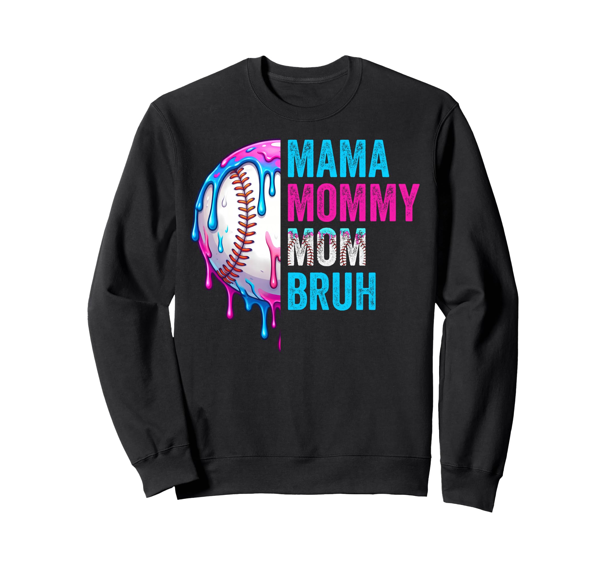 Mama Mommy Mom Bruh Baseball Mom Ice Sweatshirt - Custom Art Print Unisex - T-Shirt, Sweatshirt, Hoodie