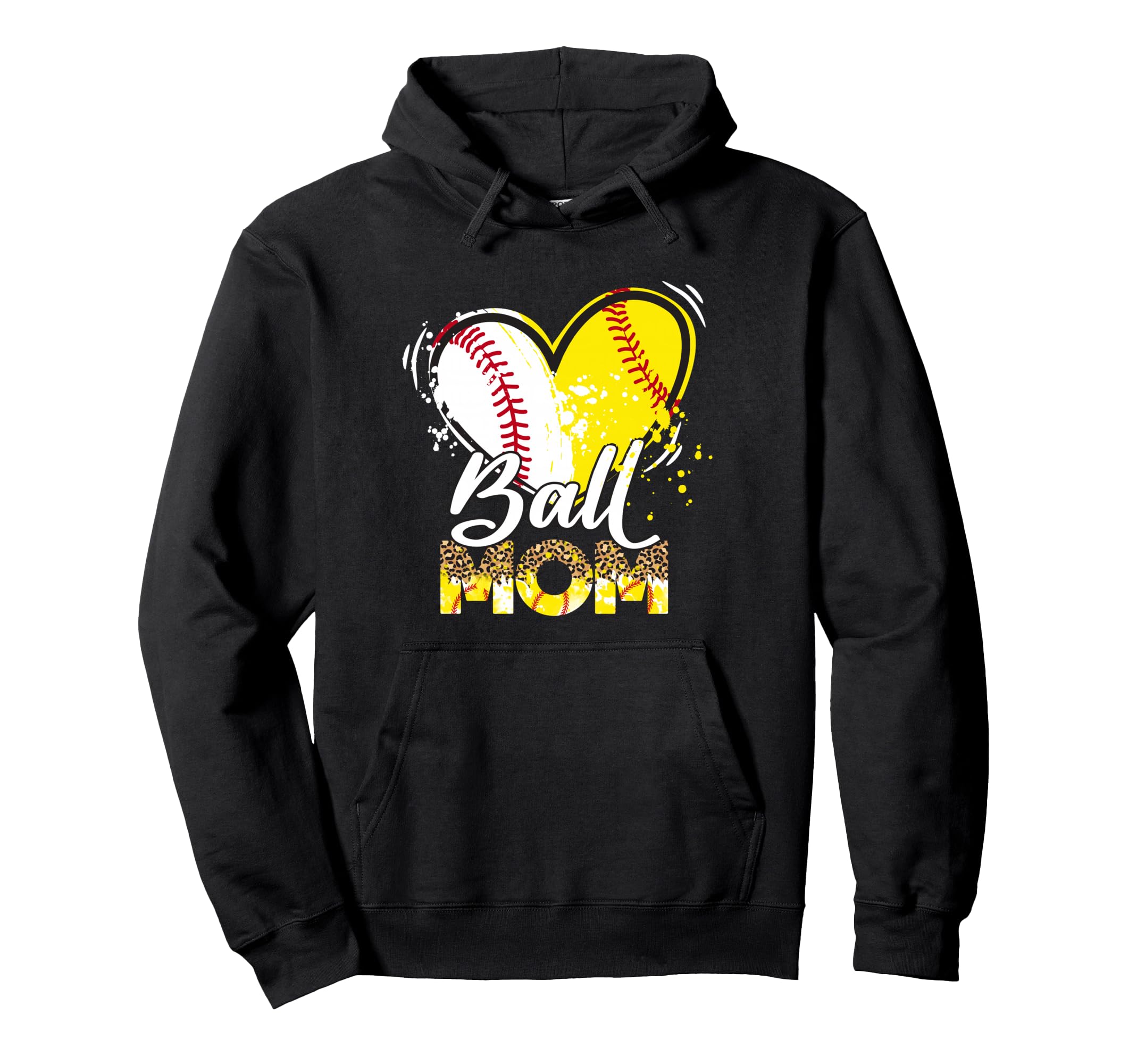 Mom Both Baseball Softball Sport Hoodie - Graphic Print for Adults - T-Shirt, Sweatshirt, Hoodie
