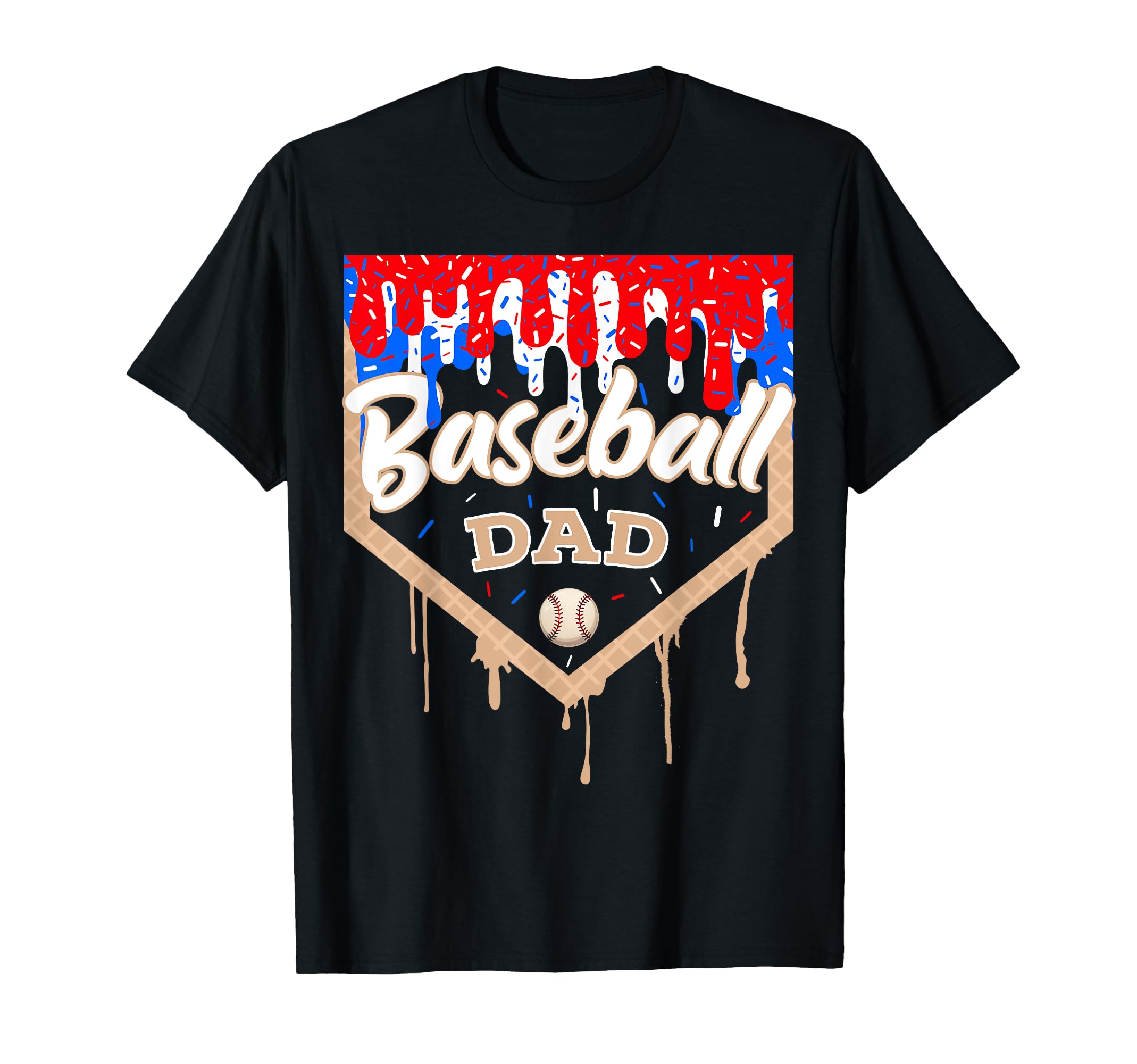 Baseball Drip Dad Ice Cream Home T-Shirt - Aesthetic Graphic for Adults - T-Shirt, Sweatshirt, Hoodie