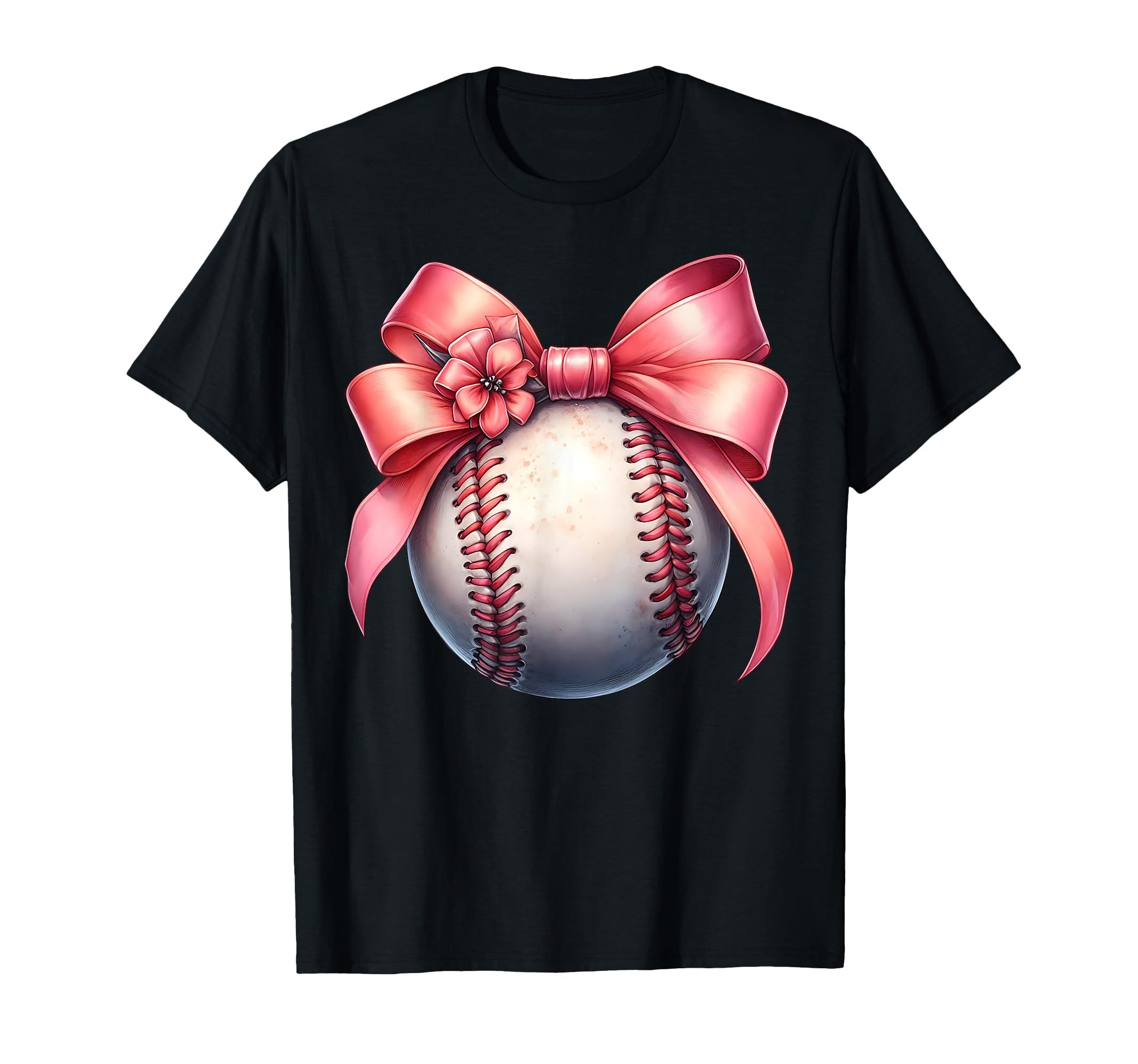 Coquette Bow Baseball Player Team T-Shirt - Casual Everyday Wear Men Women - T-Shirt, Sweatshirt, Hoodie