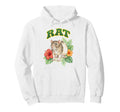 Rat Groovy Floral Rat Watercolor Boho Hoodie - Casual Everyday Wear Unisex - T-Shirt, Sweatshirt, Hoodie